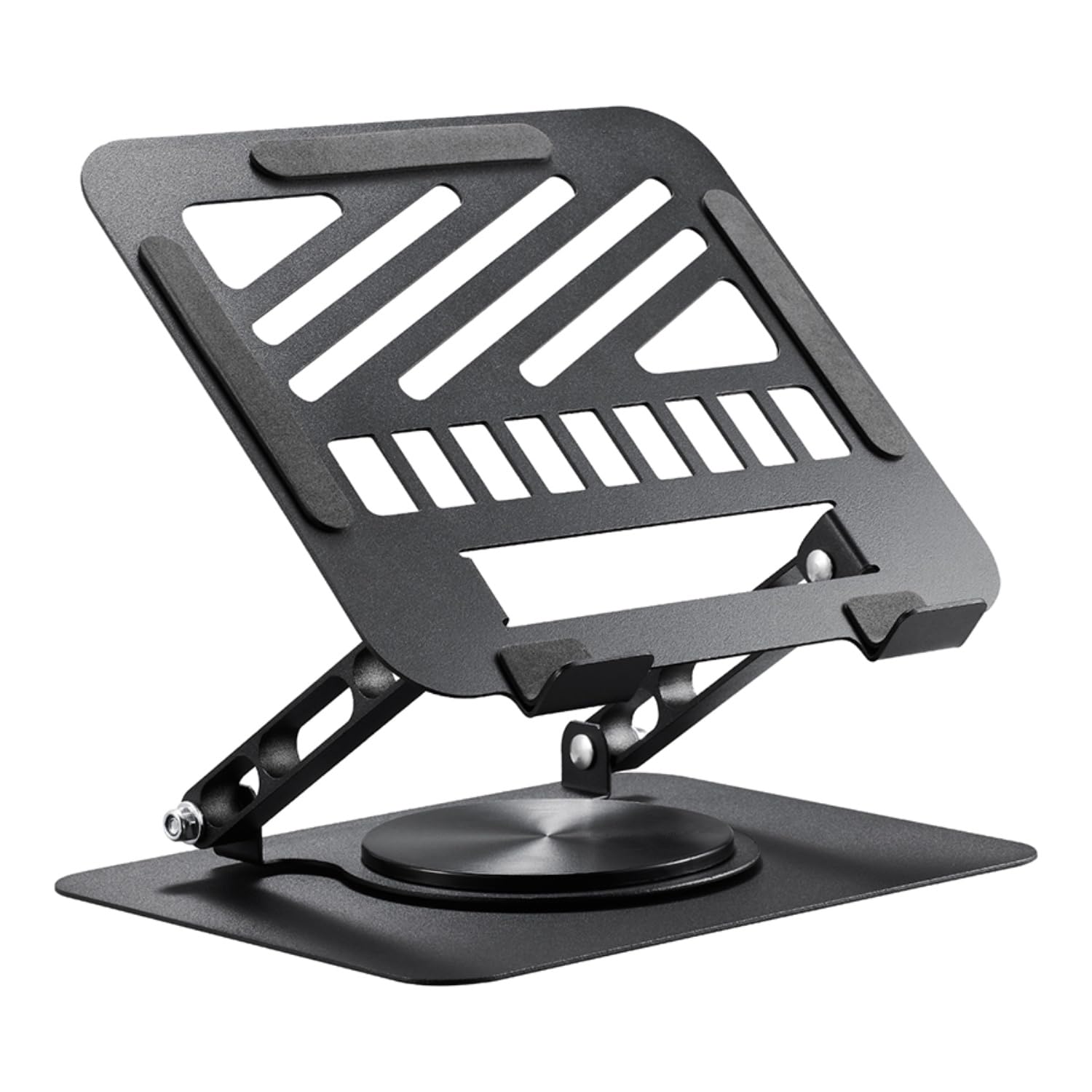 Front. HongFei - Laptop Stand for Desk Adjustable Computer Stand 360° Rotating with Hollow Ventilation Board Large Weight Capacity - Black.