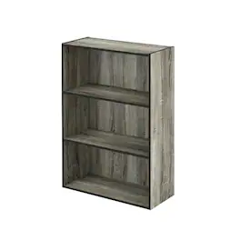 FurniFact - Engineered Wood bookcase with simple design for home or office storage - French Oak