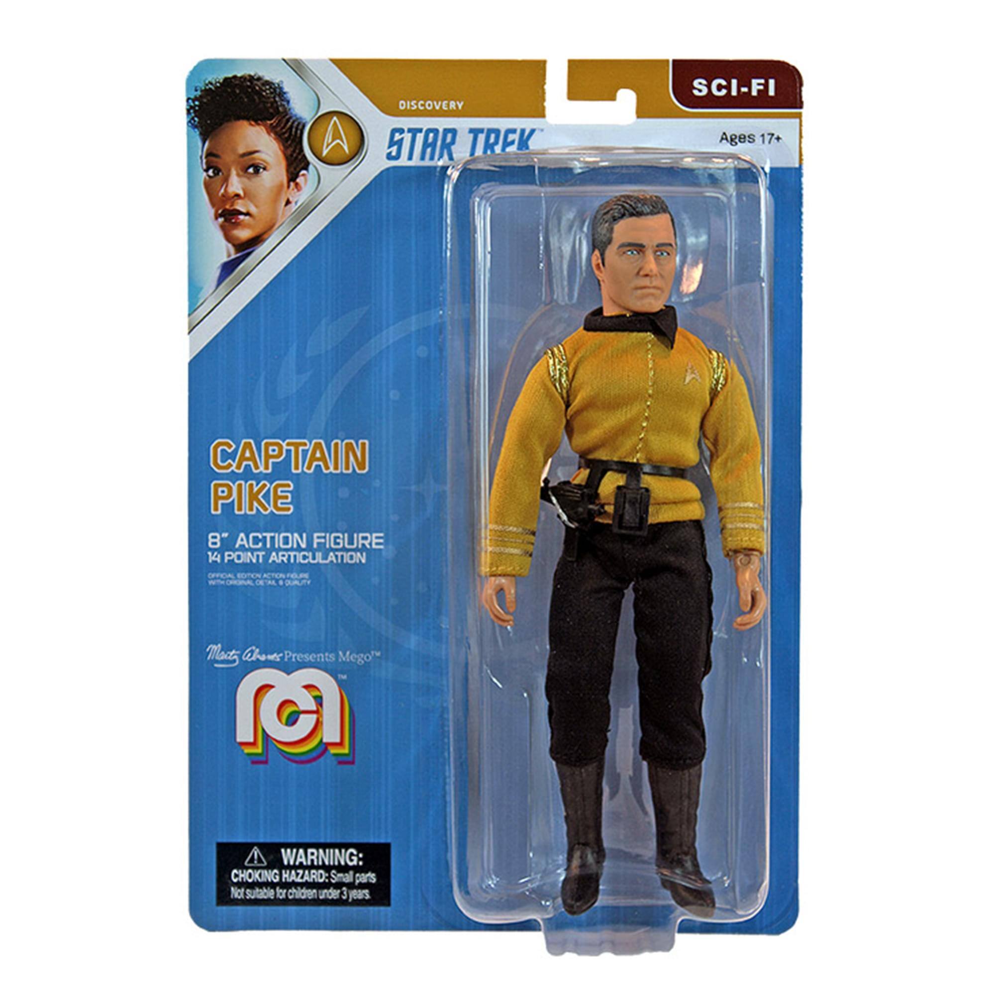 A Discovery Star Trek Sci-Fi Ages 17+ Captain Pike 8" Action Figure 14 Point Articulation. BATT Matz Chane Presents Megol" M Warning: Choking Hazard: Small parts Not suitable for children under 3 years
