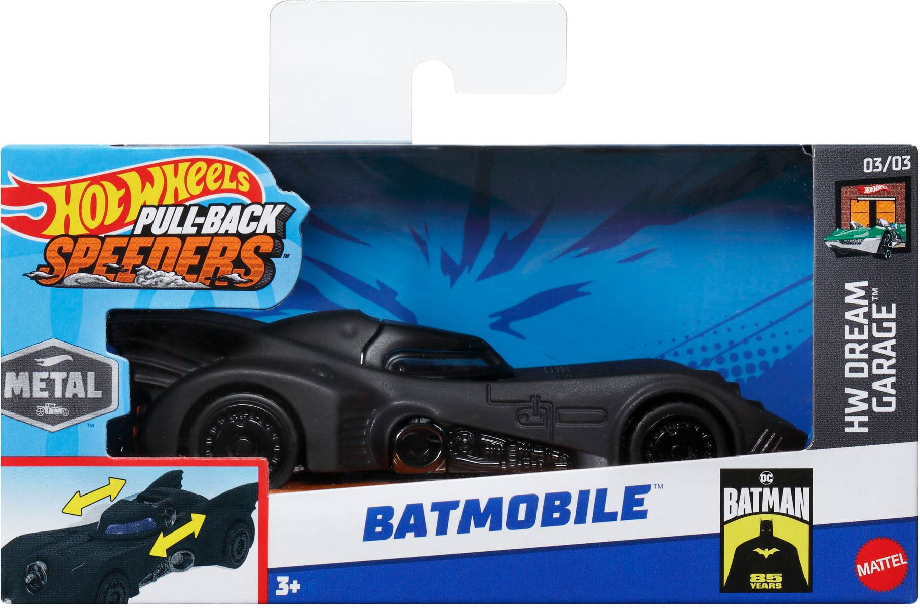 OL KeeLS PULL-BACK SPEEDERS METAL re CE IM DC 1 BATMOBILE BATMAN  85 3+ YEARS 03/03 N TM DREAM GARAGE HW MATTEL