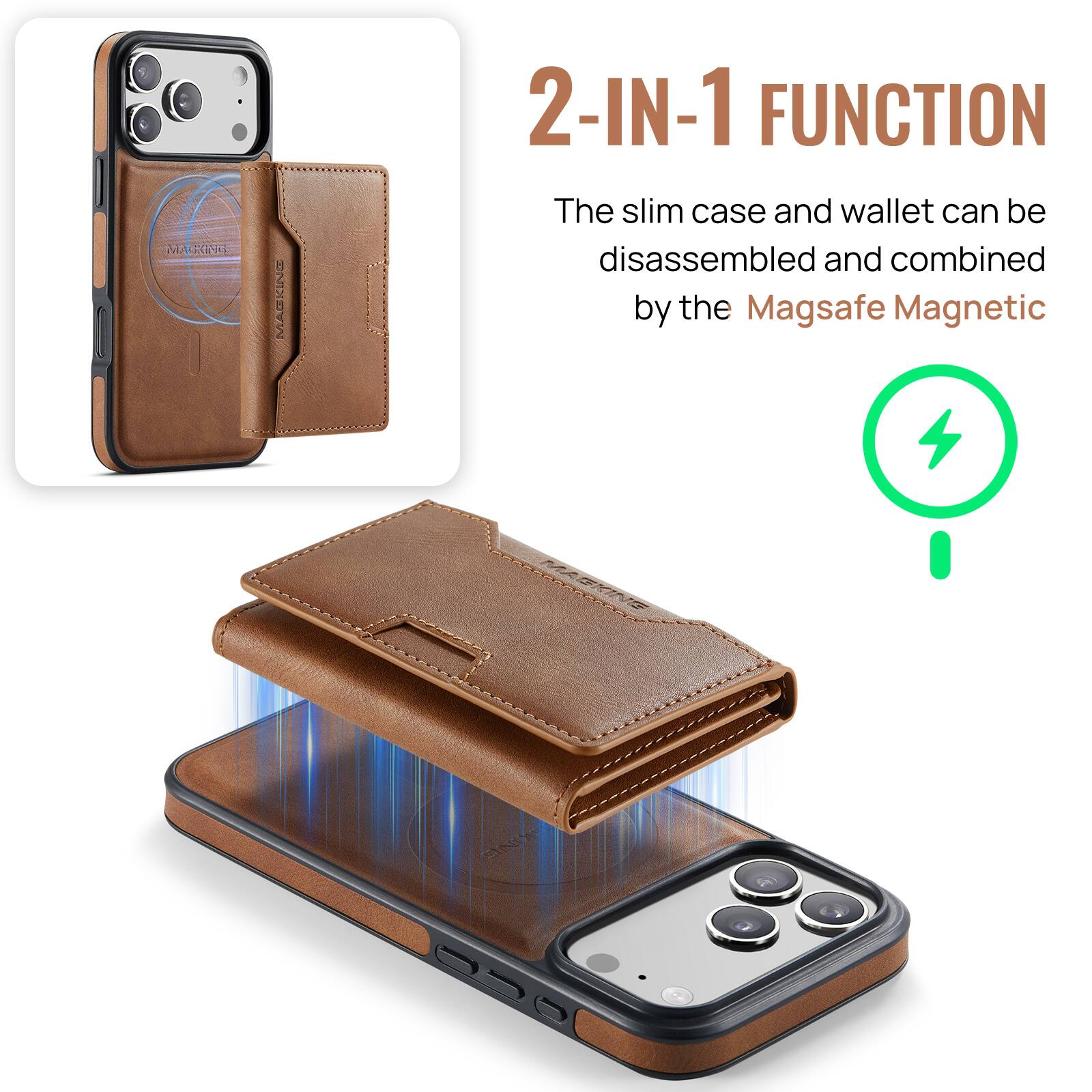 MARINE NA MAGKING 2-IN-1 FUNCTION

The slim case and wallet can be disassembled and combined by the Magsafe Magnetic