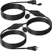 Front. BN-LINK - BN-LINK 25ft Outdoor Extension Cord w/ 3 Inline Outlets, 16/3 SJTW, Grounded, ETL Listed, Black - Black.
