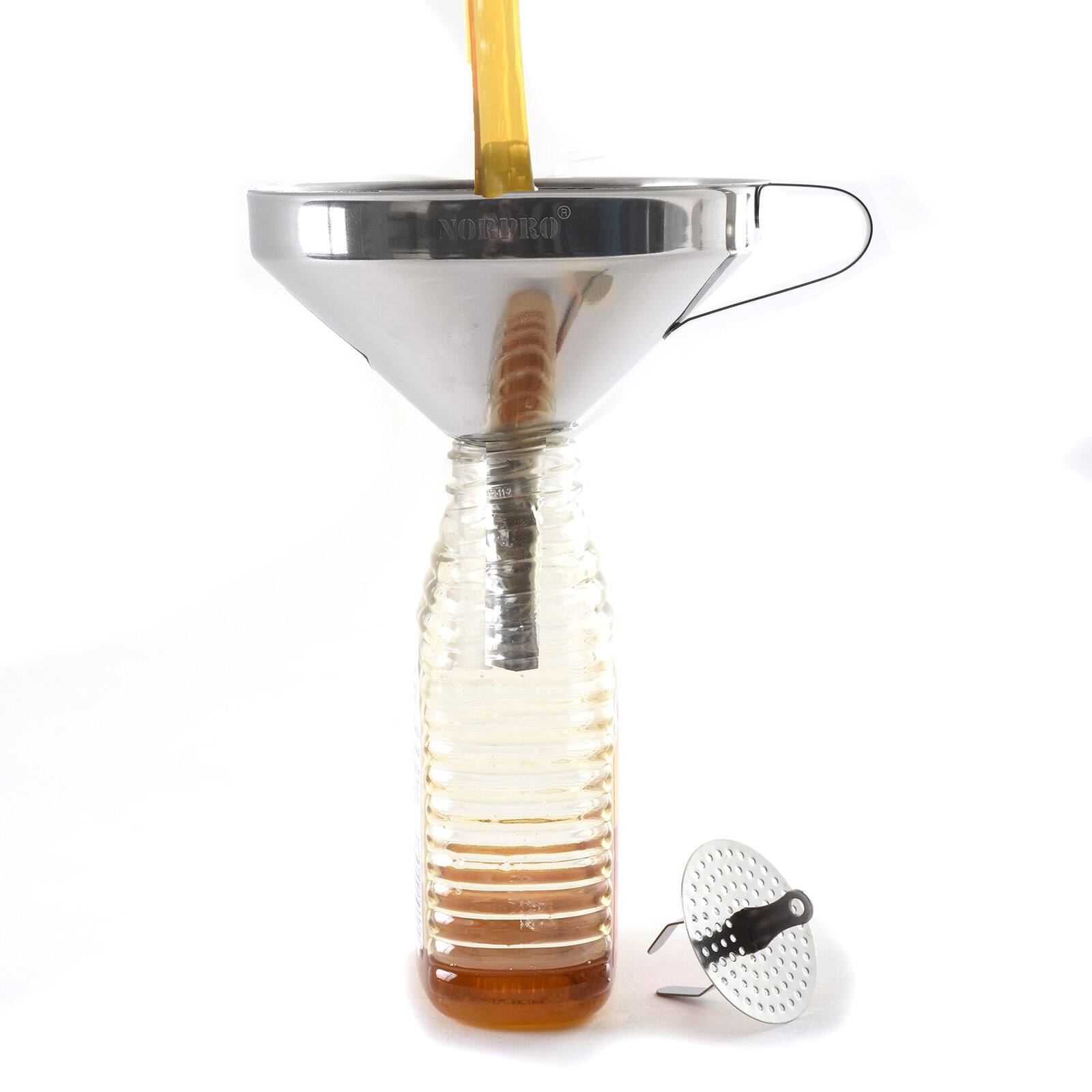 Alt View 2. Norpro - Heavy Duty Stainless Steel Funnel with Detatchable Strainer, 5.5-Inch - Silver.