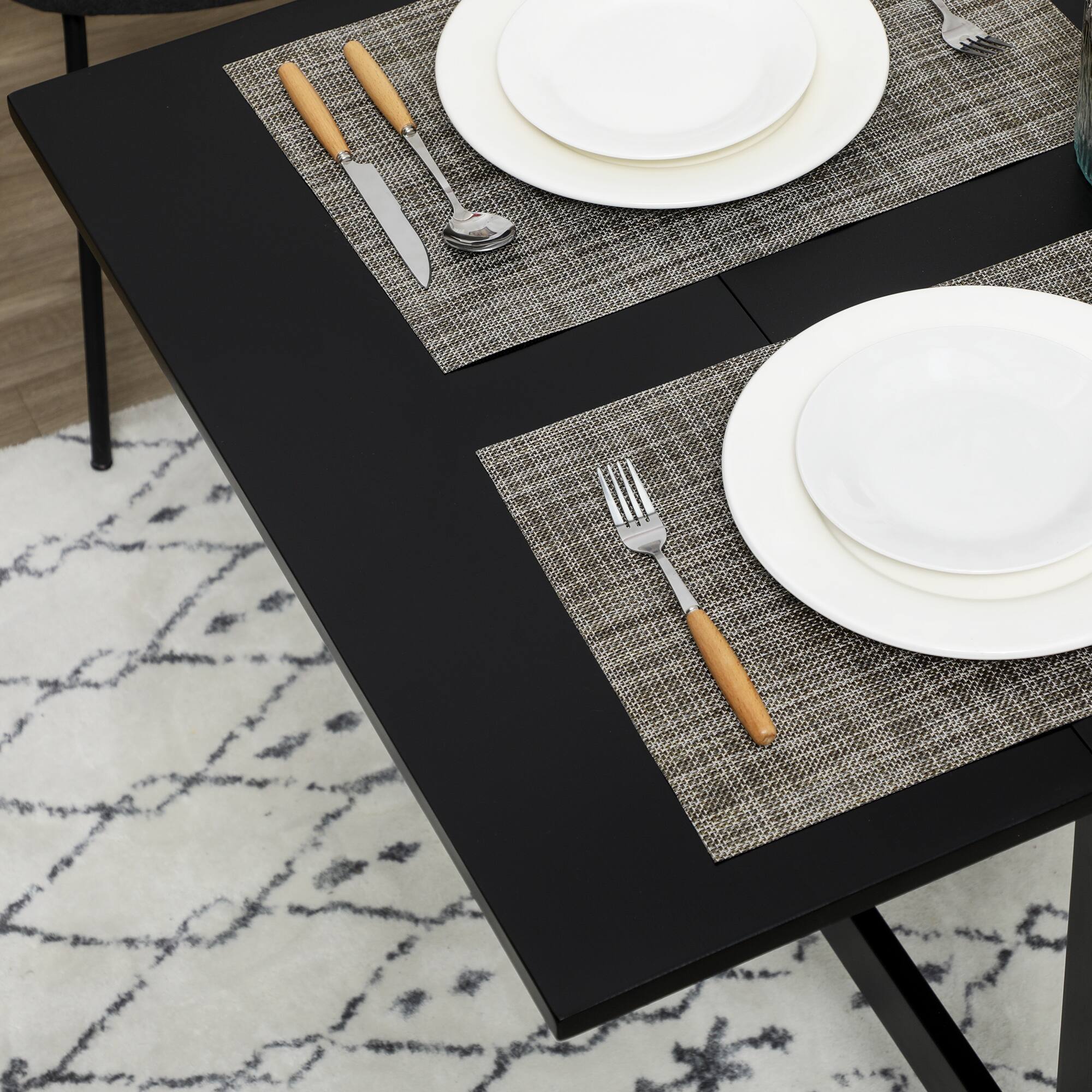 Alt View 6. Homcom - Wood Kitchen Table, Drop Leaf Tables for Small Spaces - Black.