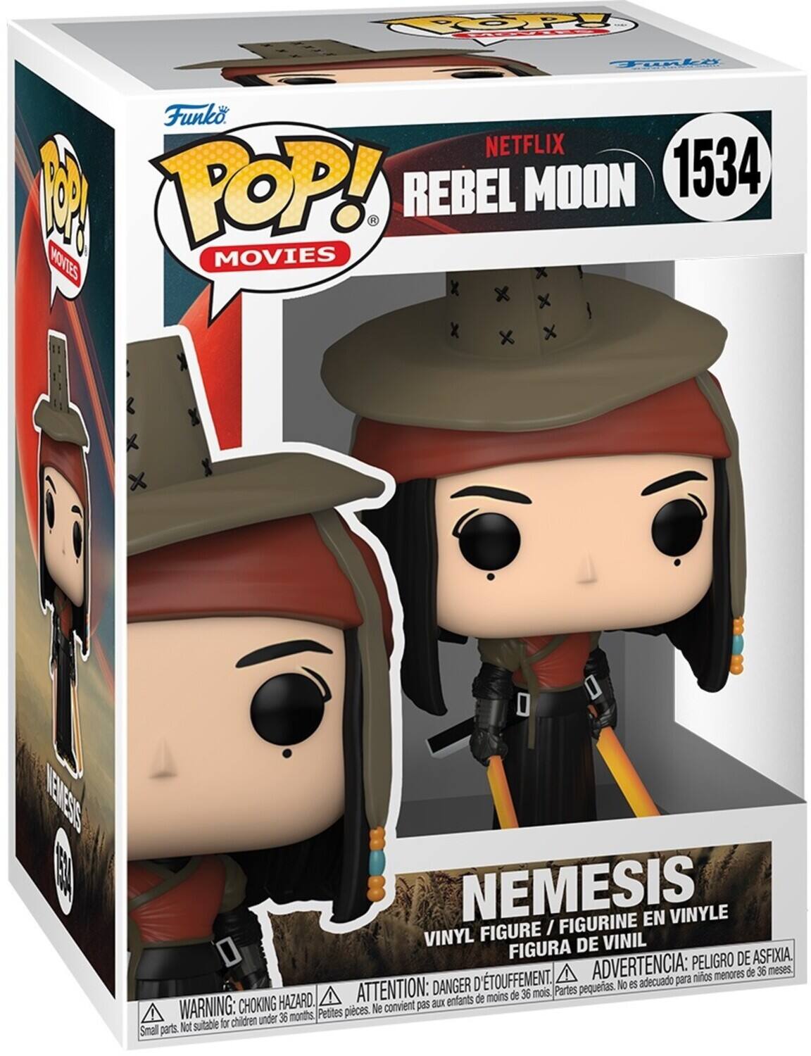 POP! Tople 4 Funko NETFLIX M POP! REBEL MOON 1534 R MOVIES MOVIES NEMESIS EL NEMESIS FIGURINE EN VINYLE FIGURE I VINYL DE VINIL FIGURA DE ASFIXIA ADVERTENCIA: PELIGRO DE ASFIXIA. ADVERTENCIA: PELIGRO DE ASFIXIA. ADVERTENCIA: DANGER D'ETOUFFEMENT. Partes pequerias. No es adecuado para de moins de 36 mois. CHOKING HAZARD. WARNING: CHOKING HAZARD. WARNING: DANGER D'ETOUFFEMENT. Partes pequenias. Not suitable for children under 36 months, Petites pieces.