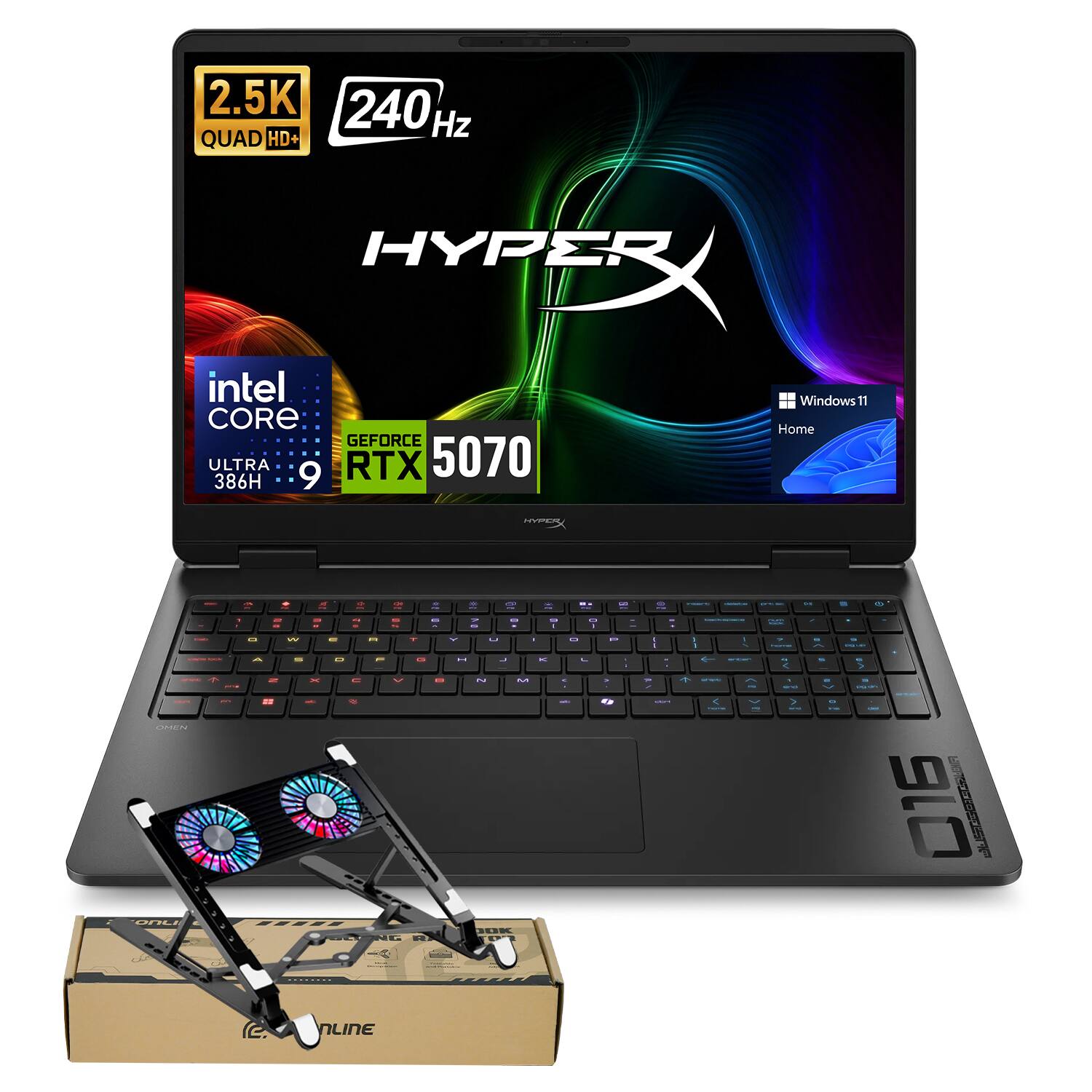 2.5K 240 Hz QUAD HD+  
HYPERX  
intel CORE ULTRA 9 386H  
GEFORCE RTX 5070  
Windows 11 Home  
OMEN  
www.al-ain.com