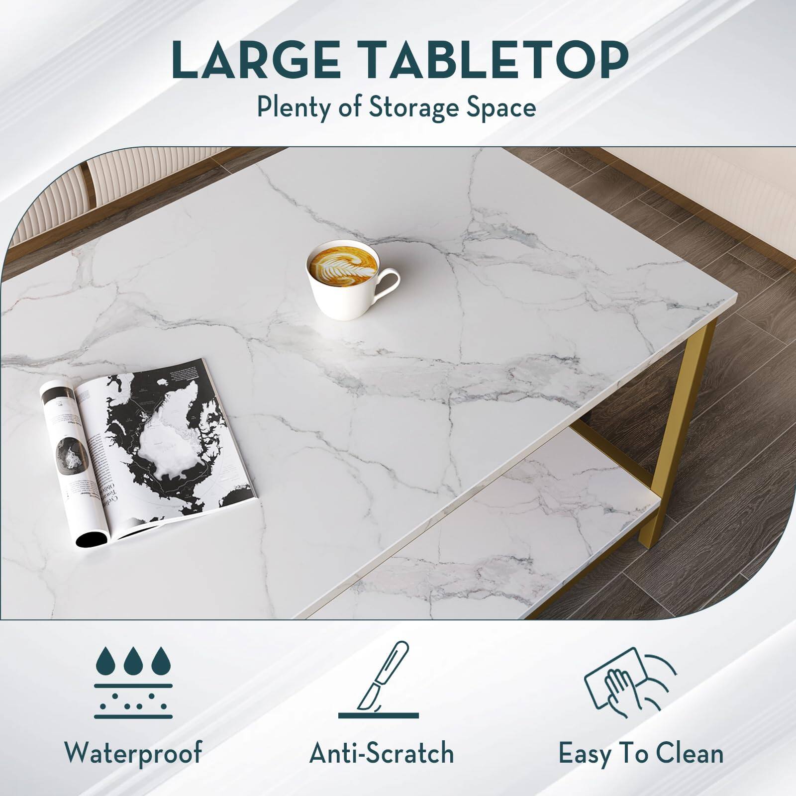 LARGE TABLETOP  
Plenty of Storage Space  

Waterproof  
Anti-Scratch  
Easy To Clean