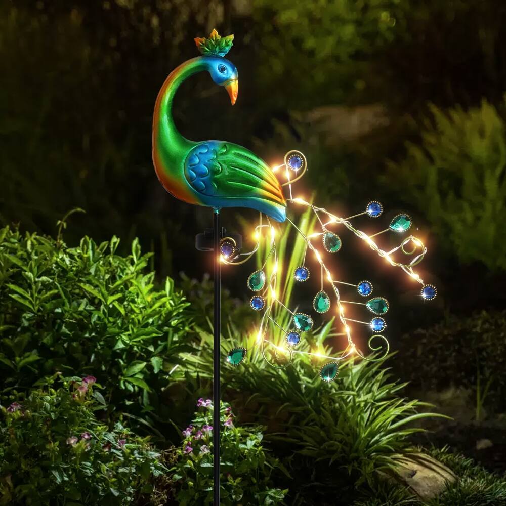 Alt View 3. BEARSOLIM - Large-tailed Peacock Garden Outdoor Light.