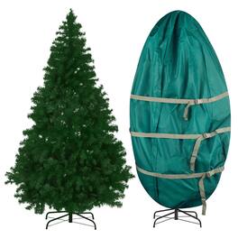 Elf Stor - 7.5ft Unlit Artificial Christmas Tree with Upright Storage Bag - Green