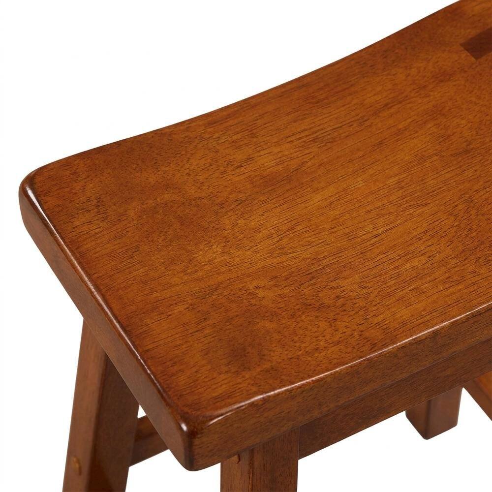 Alt View 2. Starlight Canyon Home - Saddleback Solid Wood Counter Stool with Saddle Seat, Oak, Set of 2 - Brown.