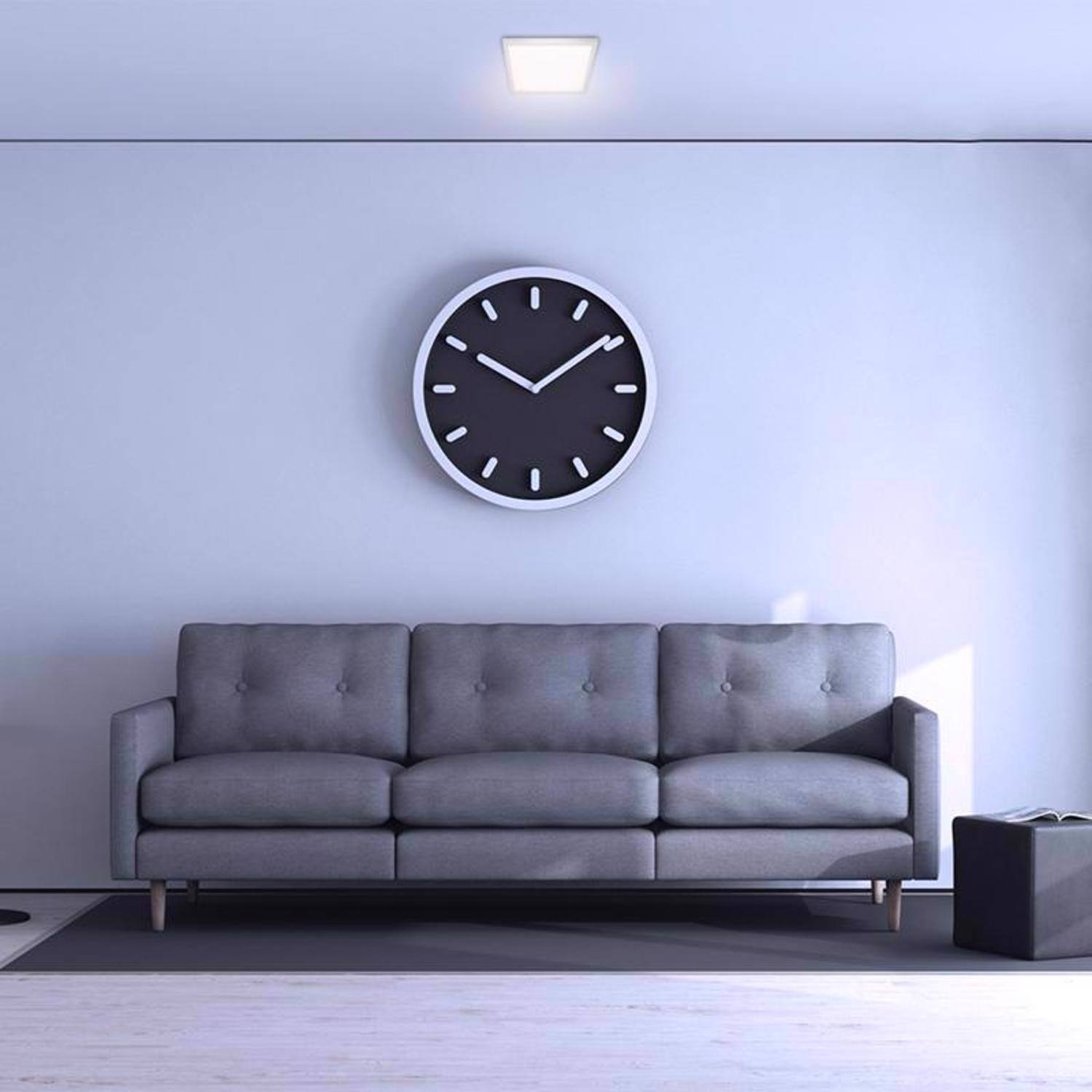 Left. FEIT ELECTRIC - Feit EDGELIT 1.1 in. H X 5 in. W X 5 in. L Frost White LED Flat Panel Light Fixture.