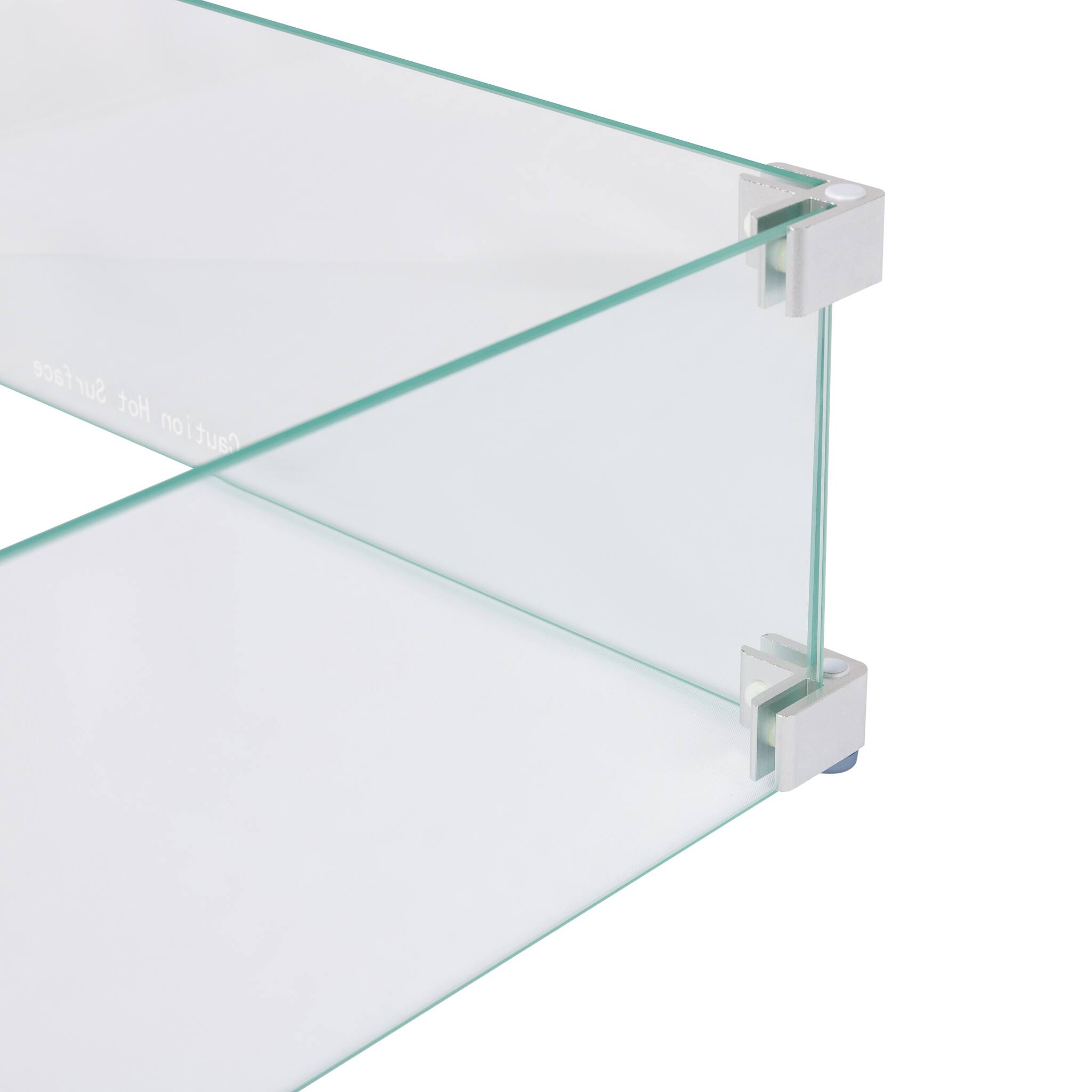 Alt View 13. Fire Sense - Tempered Glass Wind Guard for Rectangle LPG Fire Pits - Clear.