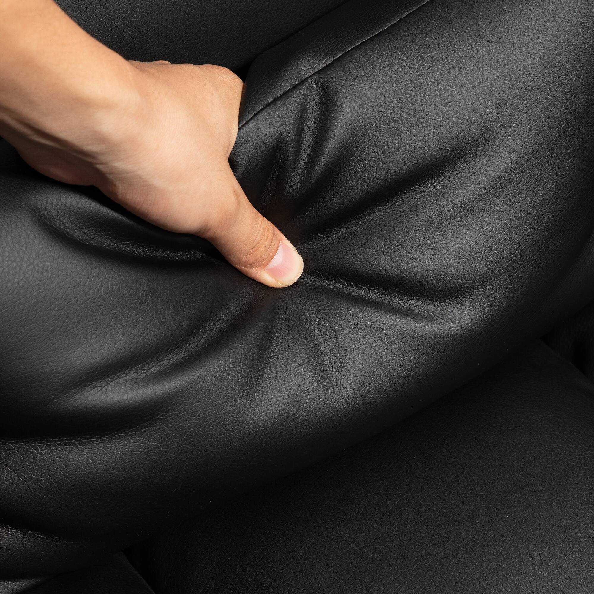 Alt View 8. Homcom - Executive Office Chair with Footrest and Lumbar Support, PU Leather Ergonomic Office Desk Chair - Black.