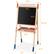 The image shows a wooden chair with a blackboard on it. The chair is 23.5 inches tall, and the blackboard is 19.5 inches tall. The chair is 18.5 inches wide, and the blackboard is 44-49 inches wide. The chair is 21.5 inches wide, and the blackboard is 22 inches wide.