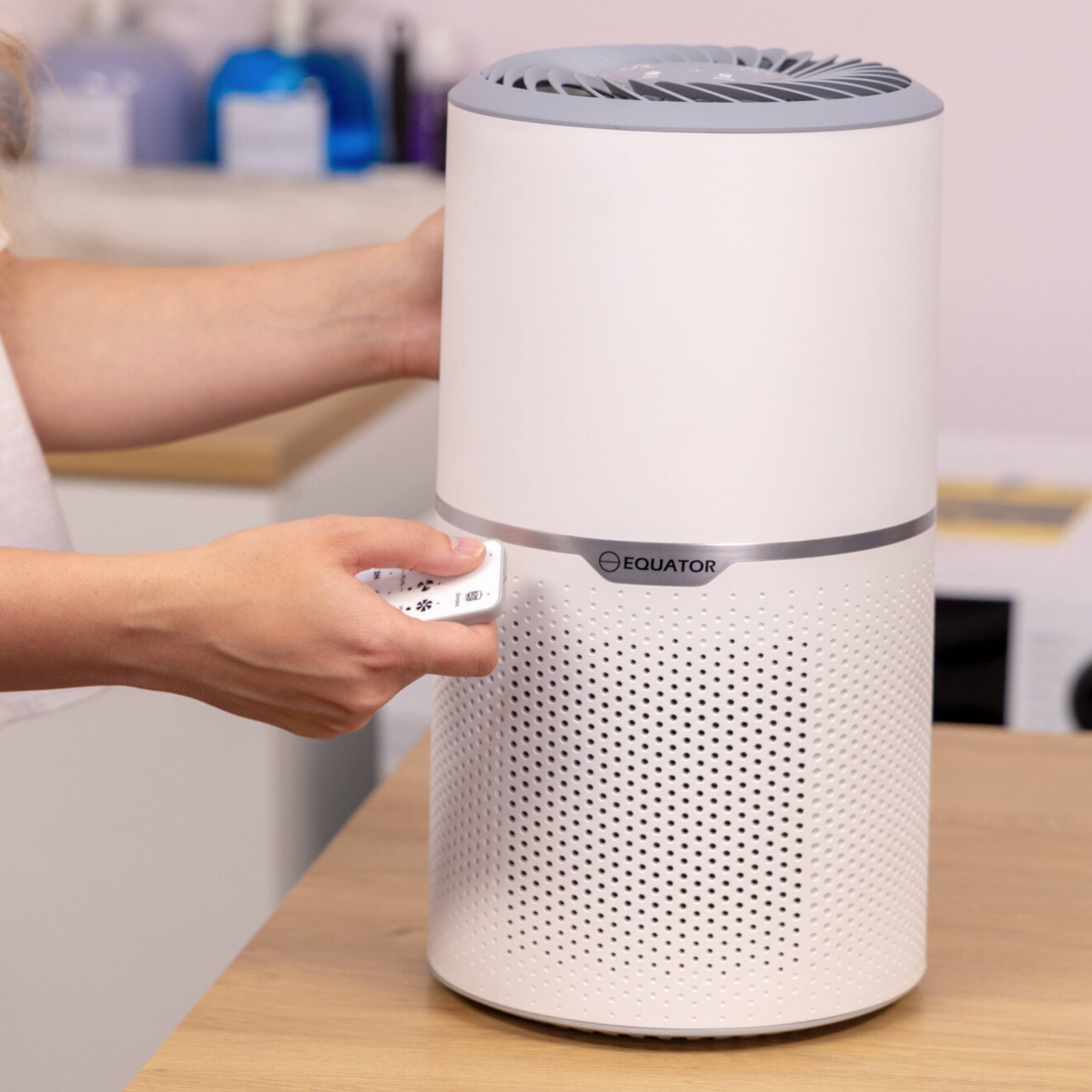 Alt View 7. Equator - Equator HEPA Air Purifier with Sterilizer ION Smoke Remover Humidifier Odor Lock PET Dander 270 sq.ft. 110V - White.