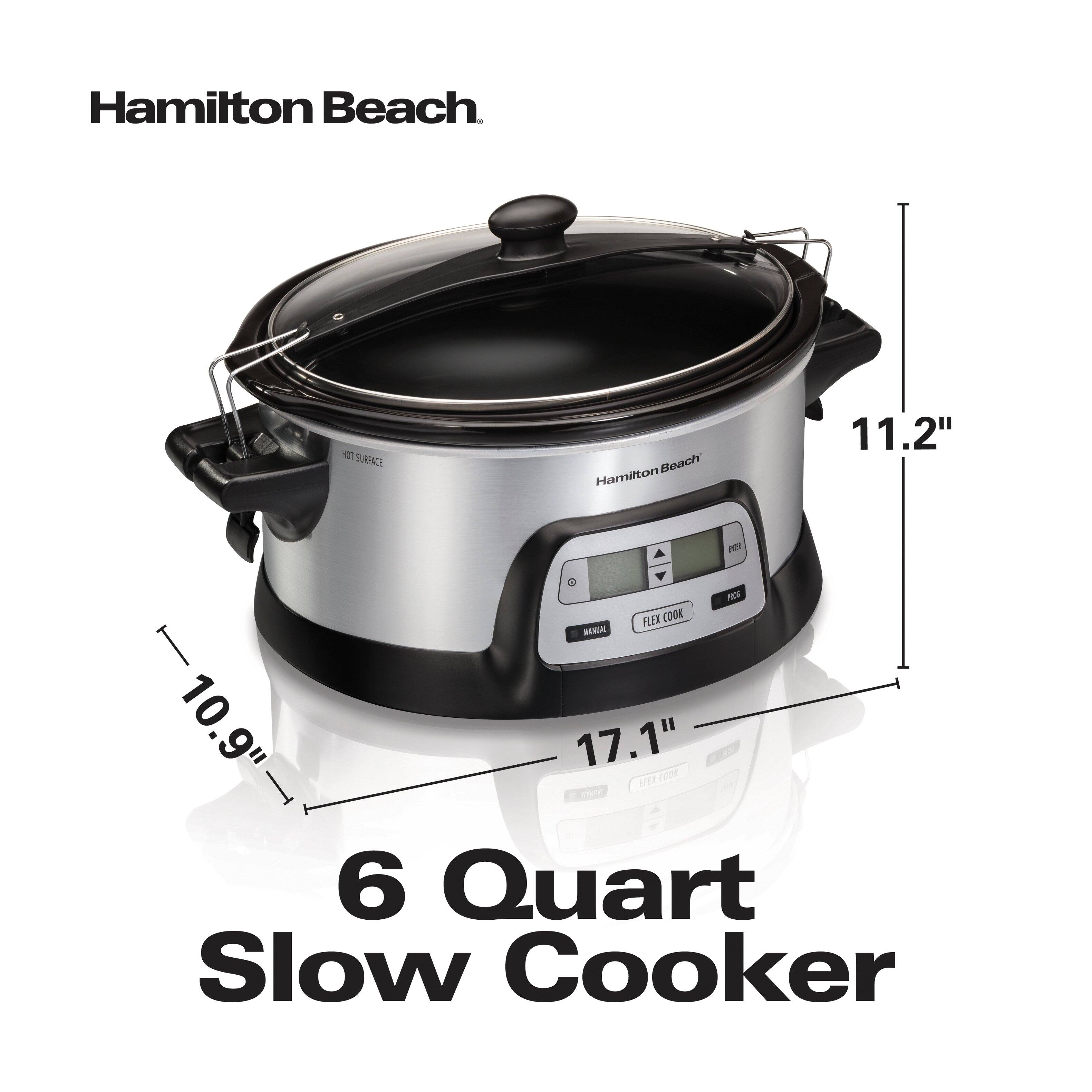 Hamilton Beach  
6 Quart Slow Cooker  
11.2"  
10.9"  
17.1"