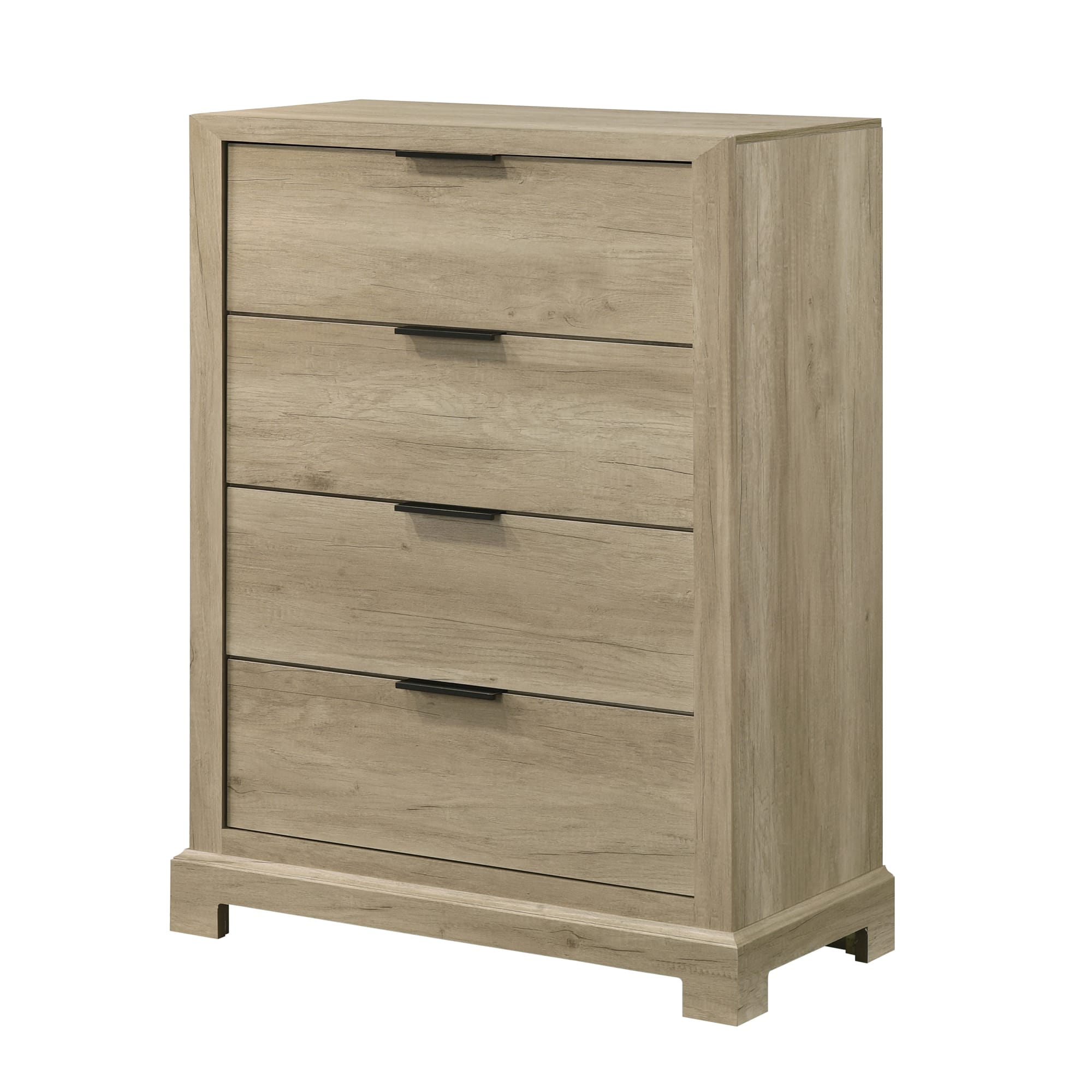 Kings Brand Furniture - Modern Style Wood 5 Drawer Chest - Oak