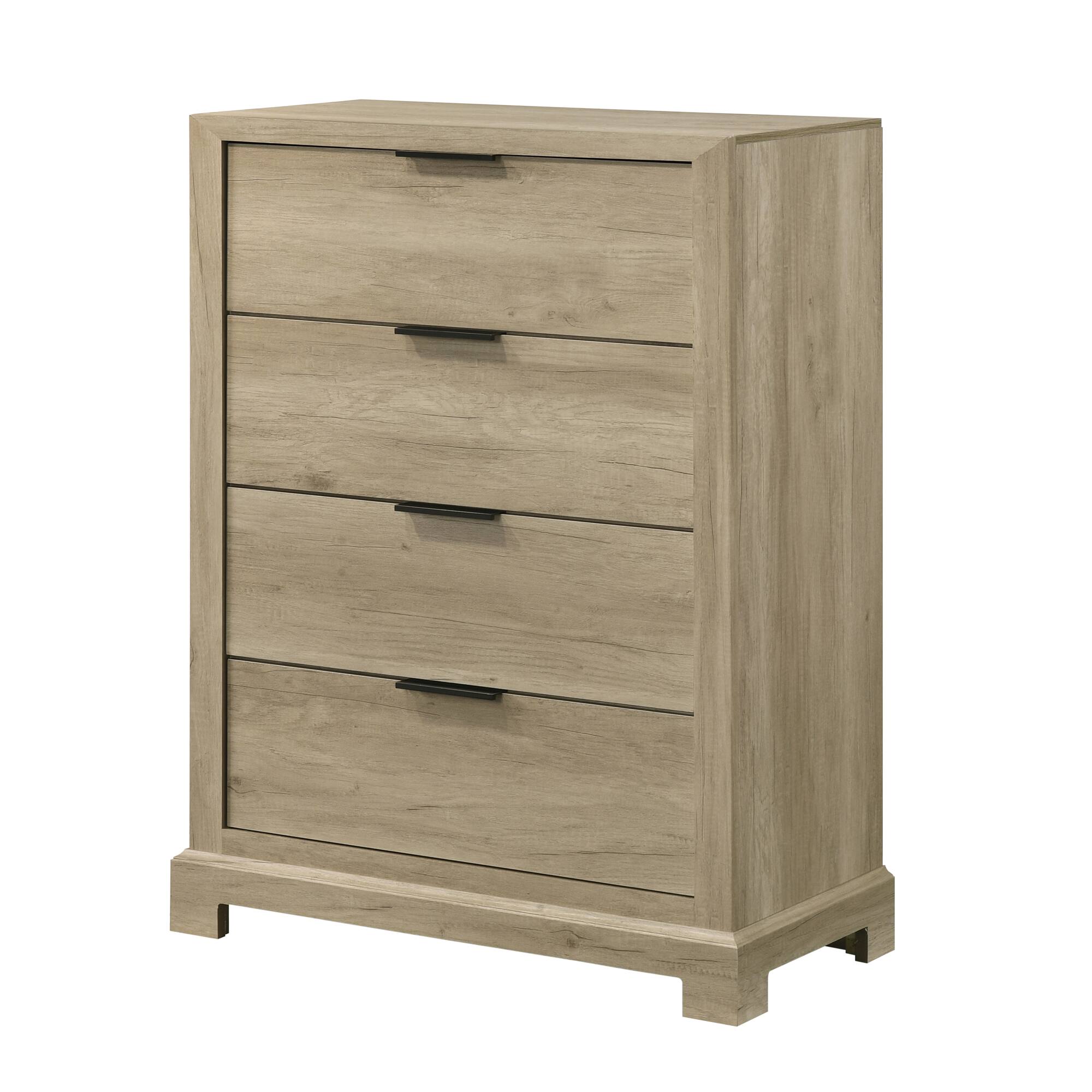 Front. Kings Brand Furniture - Kings Brand Furniture Modern Style Wood 5 Drawer Chest - Oak.