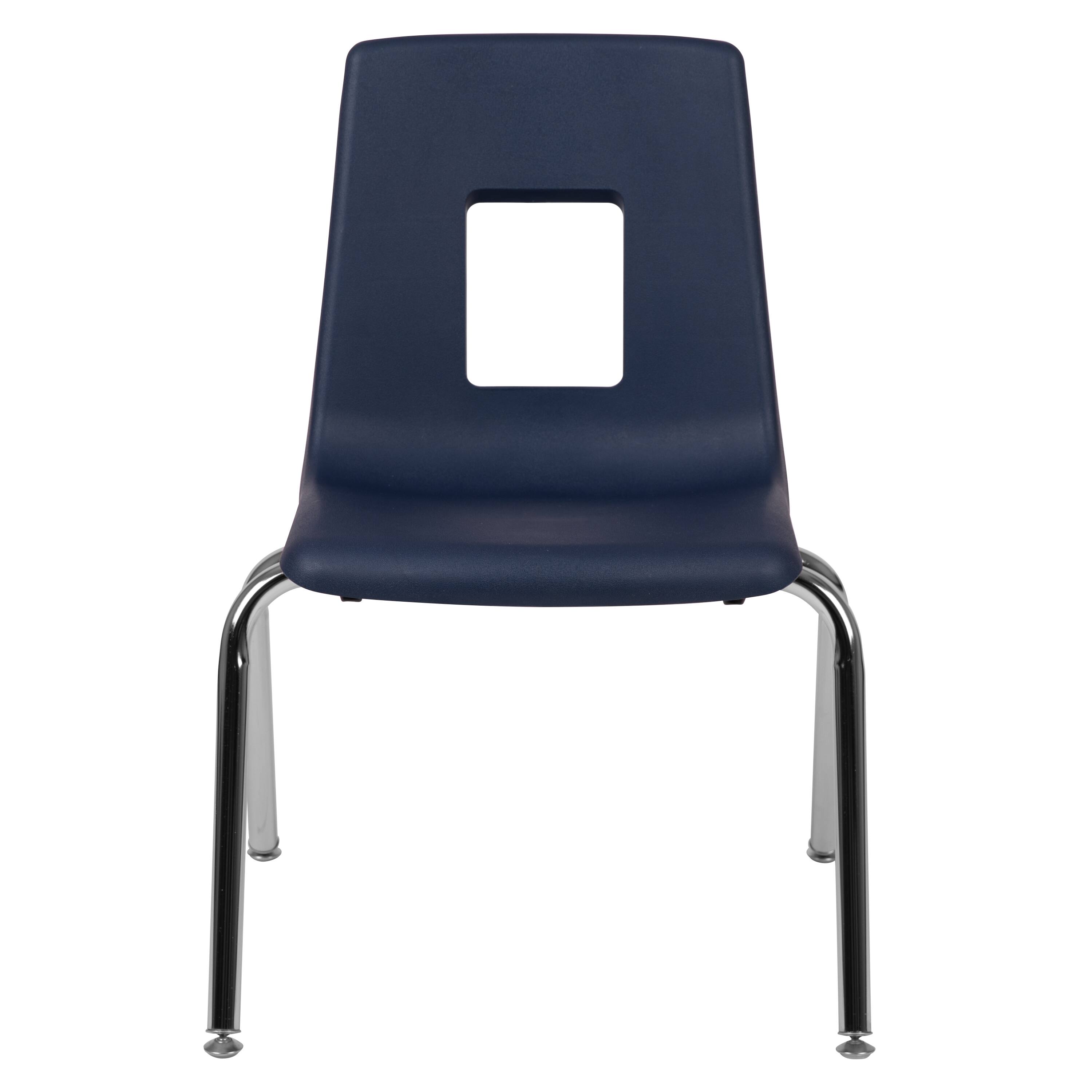 Alt View 5. Emma + Oliver - 4-pack Student Stack School Chair - 16-inch - Navy.