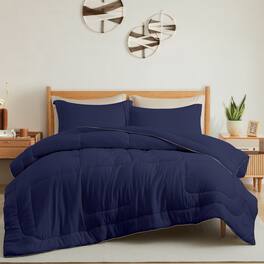 Peace Nest - Lightweight Cool-Touch Satin Comforter Sets with Pillowcases - Navy