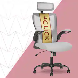 Click365 - Ergonomic Mesh Chair with Headrest - Gray