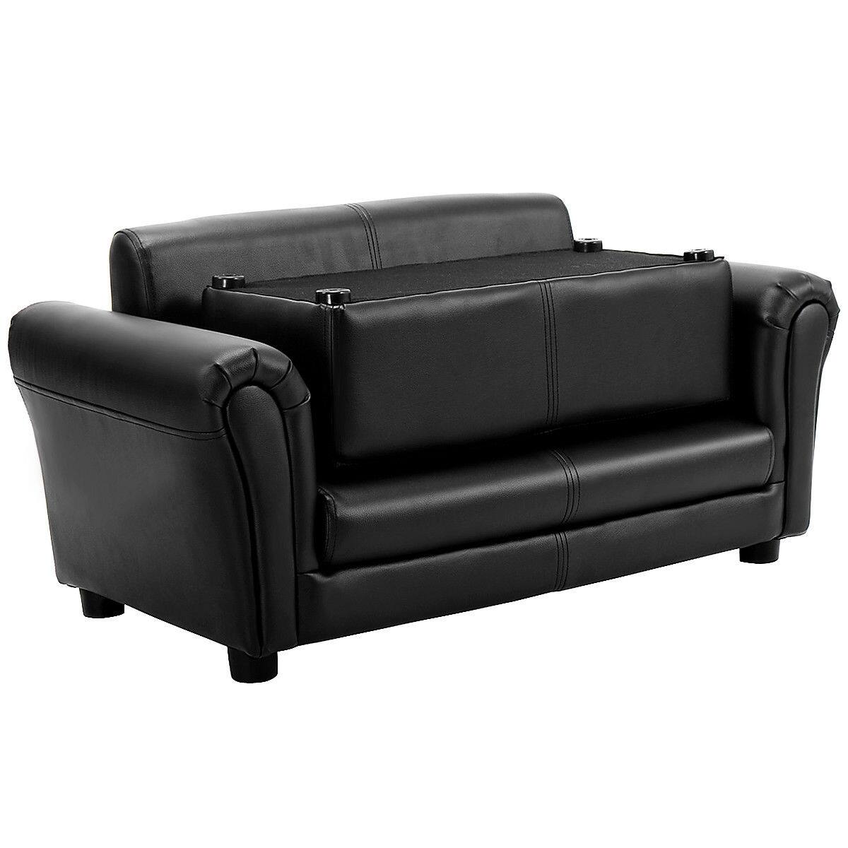 Alt View 7. Costway - Costway Black Kids Sofa Armrest Chair Couch Lounge Children Birthday Gift w/ Ottoman - Black.