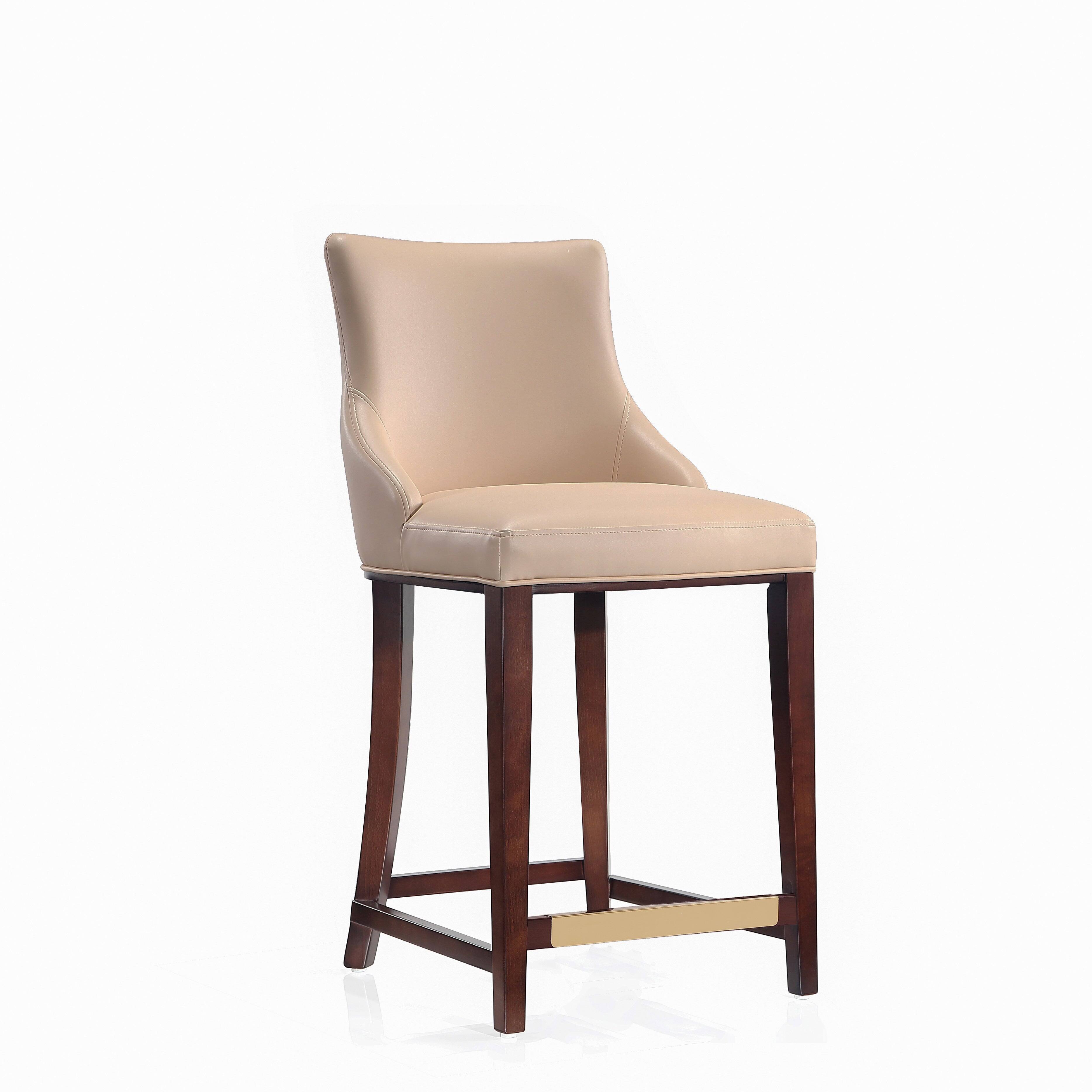 Alt View 1. Manhattan Comfort - Shubert Modern Wood Upholstered Counter Stool - Tan.