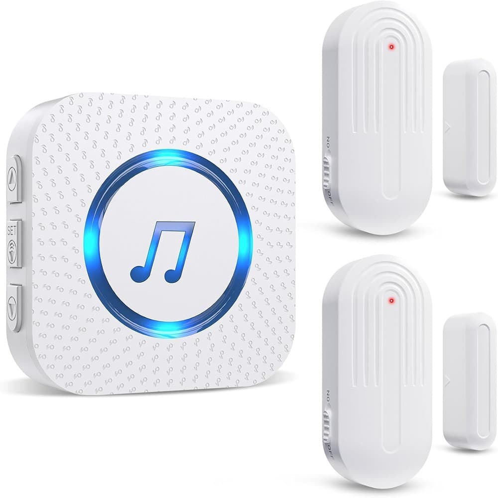 Schertz - Door Chime, Wireless Door Sensor for Business, Home, or Kids, 500 FT - color: white Size: 2 Sensors + 1 Receiver