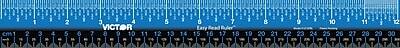 Victor Technology - Easy Read Stainless Steel Ruler, Standard/Metric, 12" - Blue