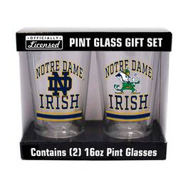 Logo Brands - Notre Dame Fighting Irish 16oz. Pint Glass Two Pack - Multicolor