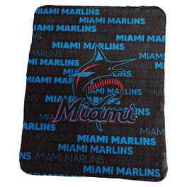 Logo Brands - Miami Marlins 50" x 60" Classic Fleece Throw Blanket - Multicolor