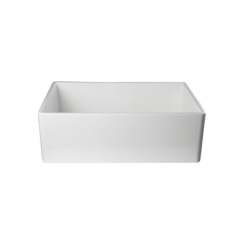 Alt View 5. Alfi - ALFI brand White 30 Contemporary Smooth Apron Fireclay Farmhouse Kitchen Sink - White.