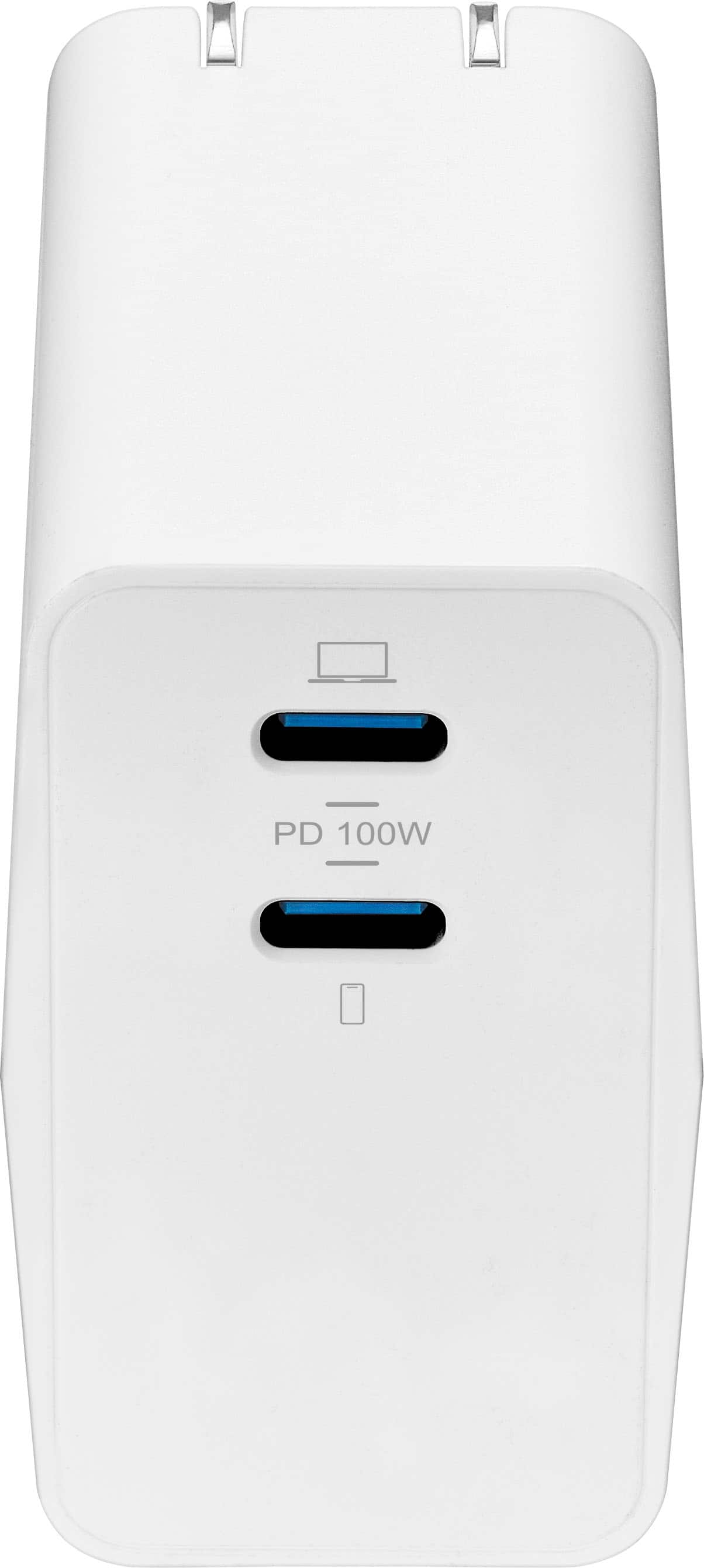 Alt View 17. Insignia™ - 100W 2-Port USB-C GaN Wall Charger for MacBook Pro, iPad, iPhone, Apple Watch, Samsung Smartphones & other USB-C Devices - White.