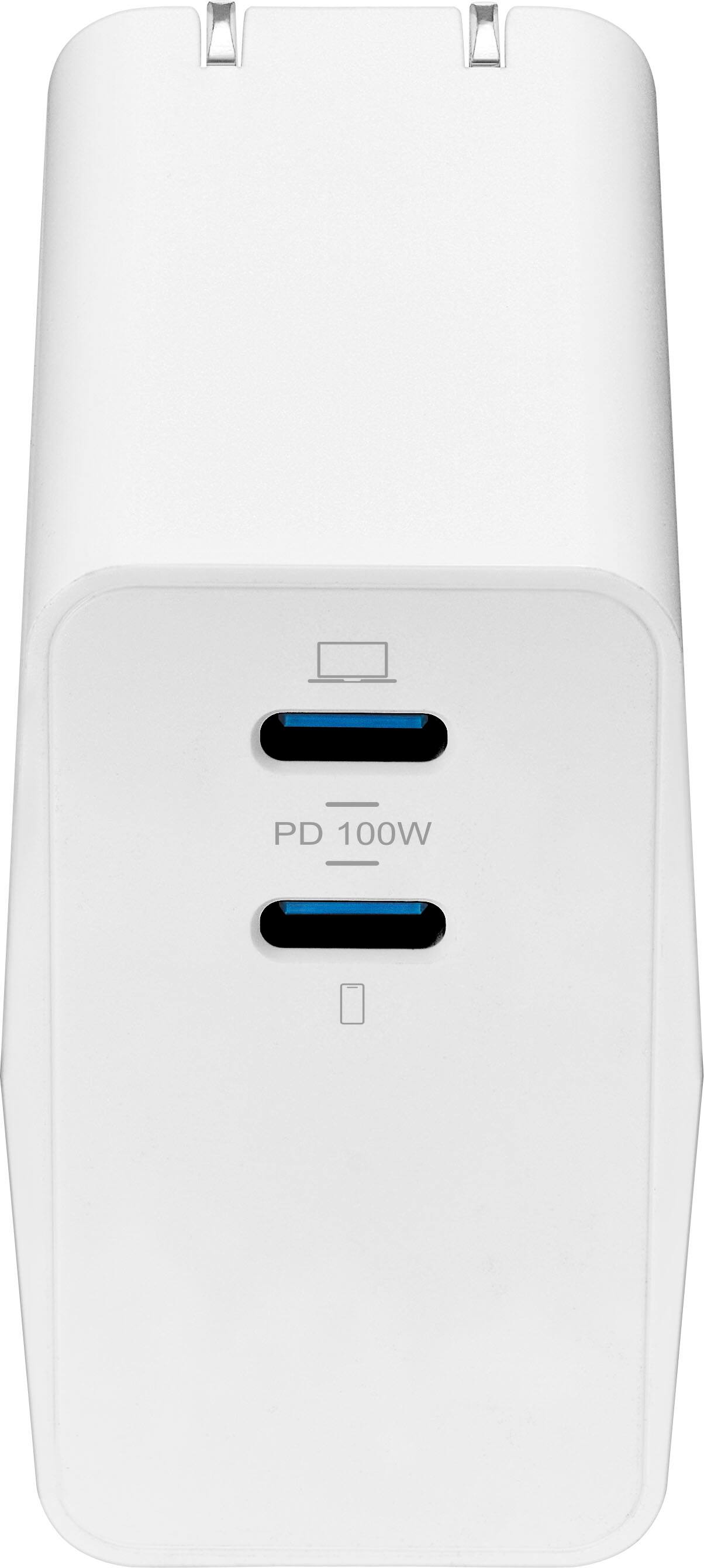 Alt View 17. Insignia™ - 100W 2-Port USB-C GaN Wall Charger for MacBook Pro, iPad, iPhone, Apple Watch, Samsung Smartphones & other USB-C Devices - White.