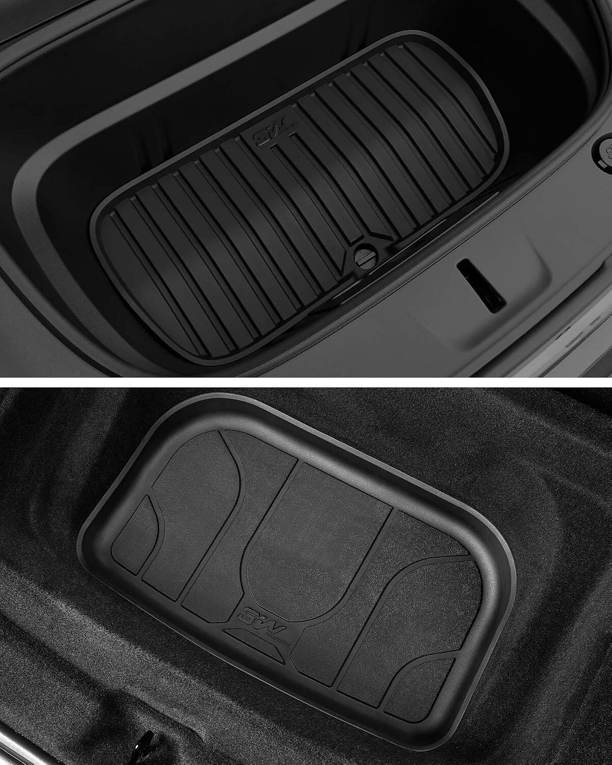 Alt View 4. 3W - Custom Fit Floor Mats for 2025-2026 Tesla New Model Y, Upgraded Metal Pedal TPE automotive floor mats - black.