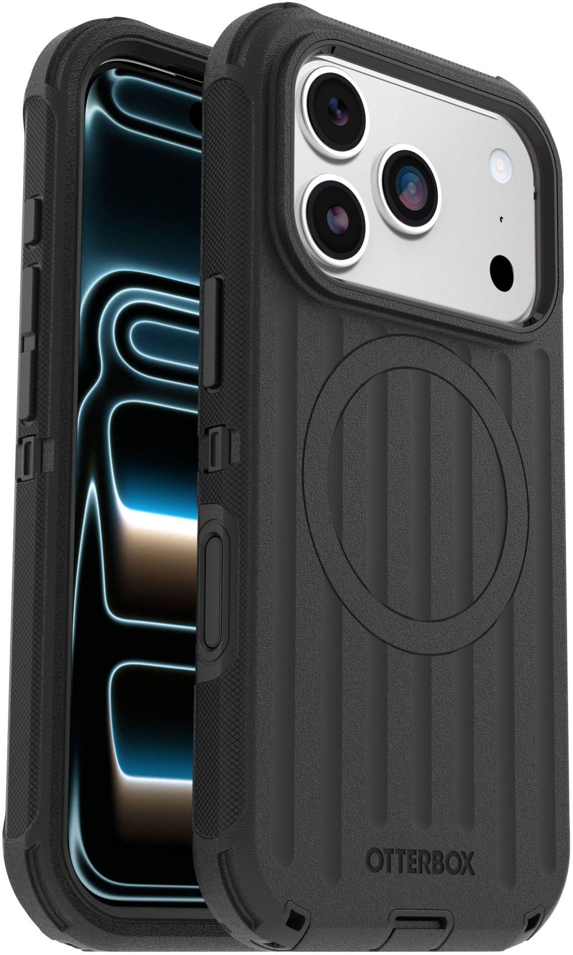 Back. OtterBox - Defender Series Pro Hard Shell for Apple iPhone 18 Pro and Apple iPhone 17 Pro - Black.