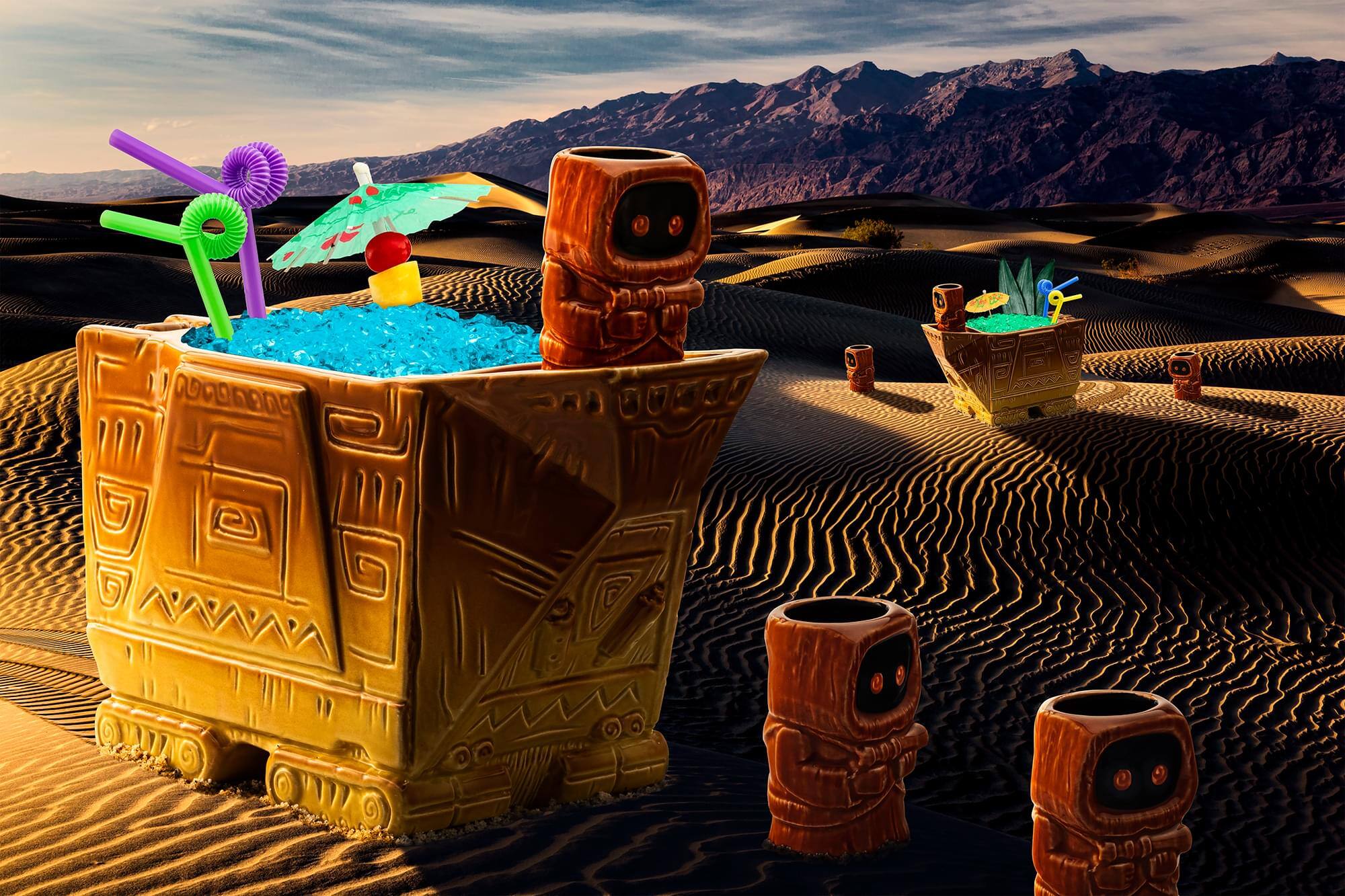 Alt View 2. Star Wars - Geeki Tikis Star Wars Sandcrawler Punch Bowl Set With Jawa Mini Muglet - Brown.