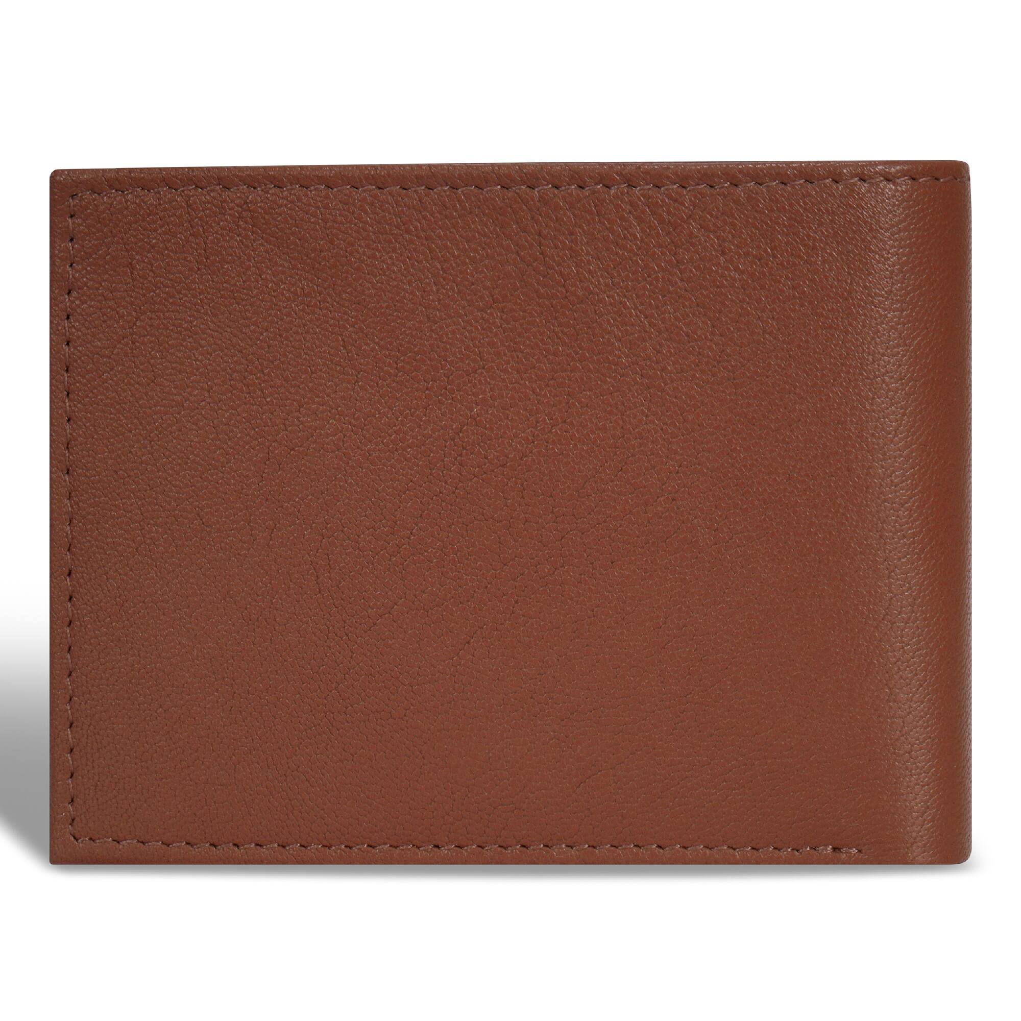 Back. Champs - Onyx Collection Leather Center Wing Wallet - Brown.