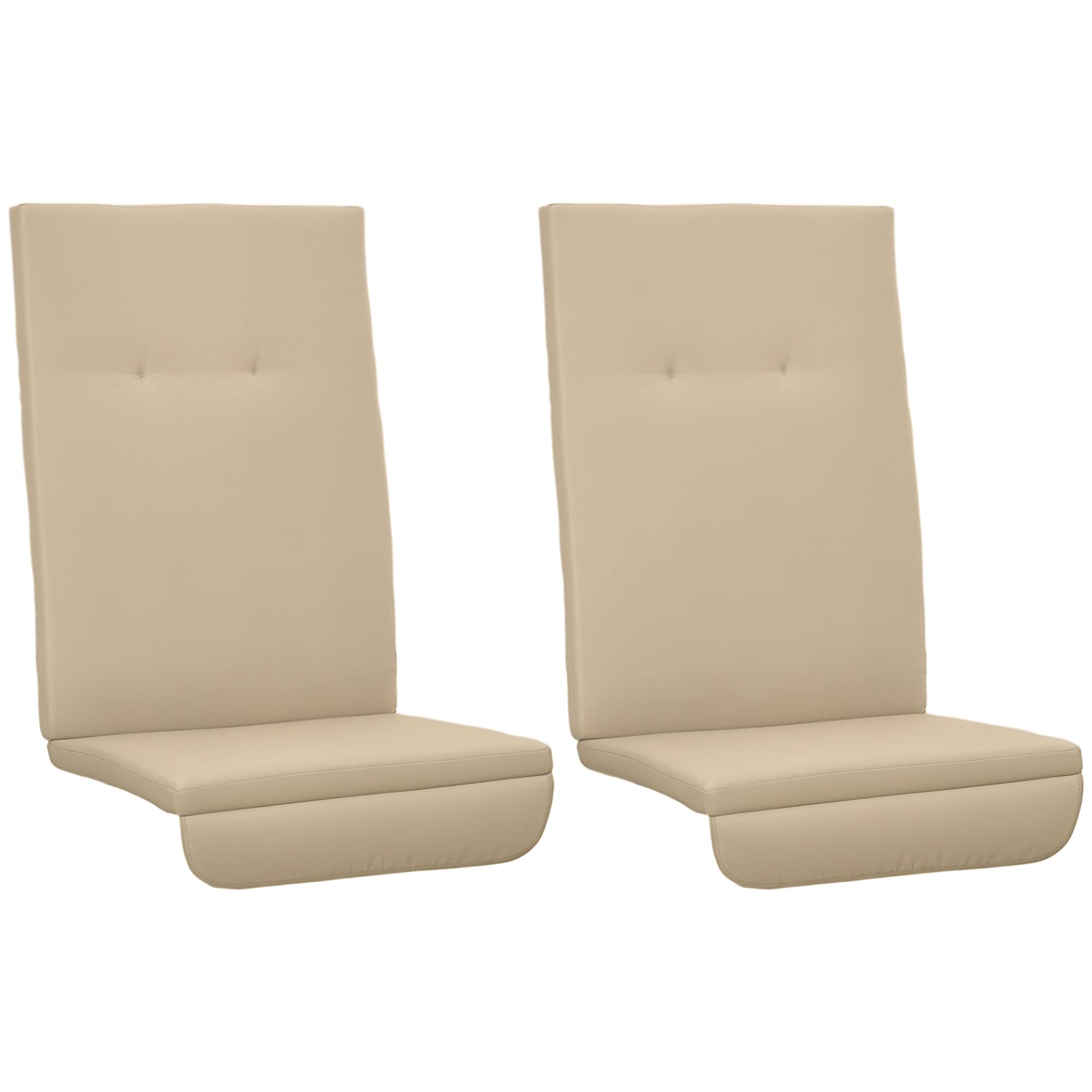 Front. Outsunny - 84A-052 Series Outdoor Porch Swing Cushions with Seat & Tufted Back, Backrest Ties, Set of 2 Replacement Cushions - Beige.