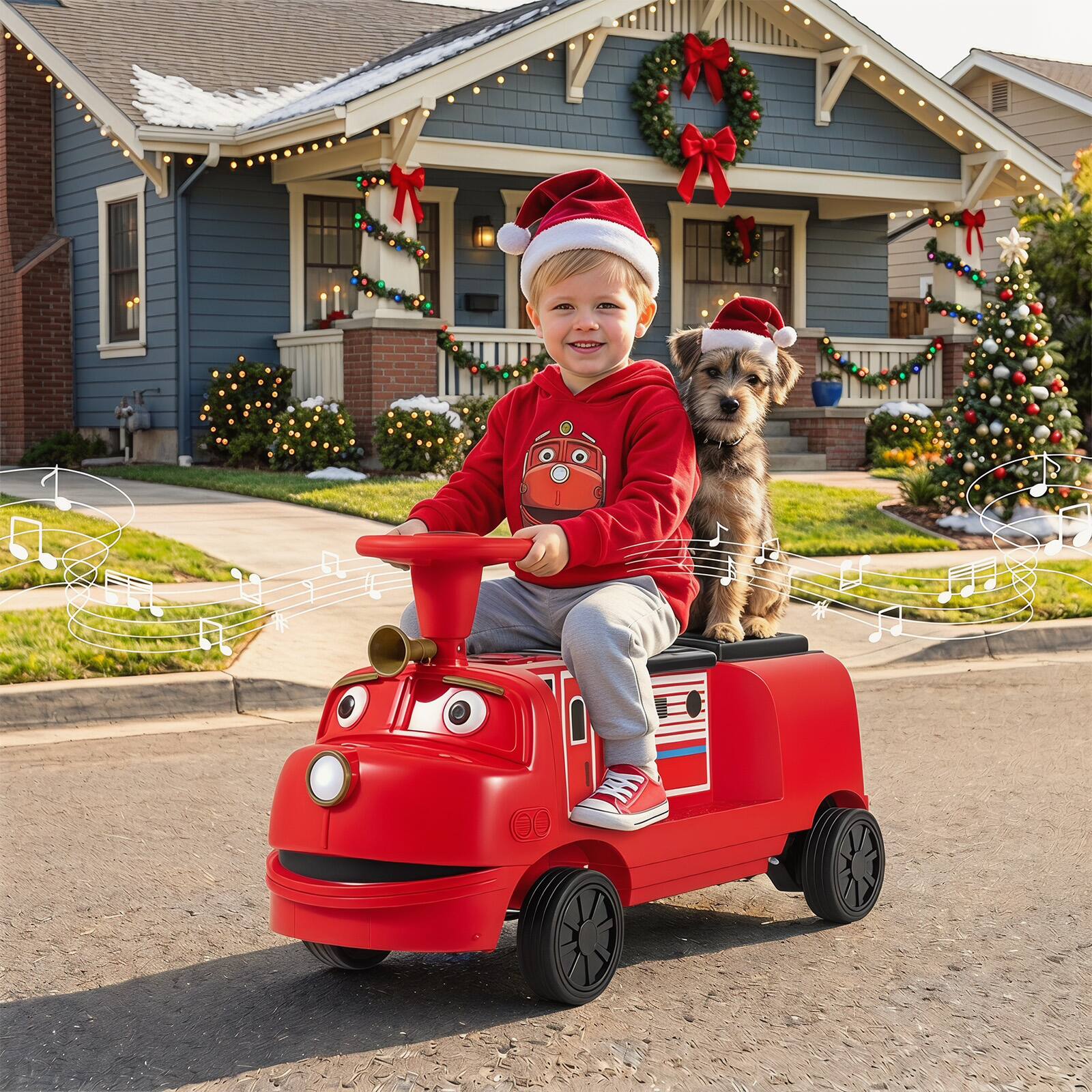 Alt View 1. Costway - Costway 2-Seater Ride on Train,Licensed Chuggington Electric Vehicle with Adjustable Seat - Red & Black.