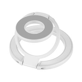 Dteck - Mag Safe Magnetic Phone Ring Stand Three-Foldable Double-Sided Magnet Grip Holder,Car Mount Compatible,Phone Kickstand - White
