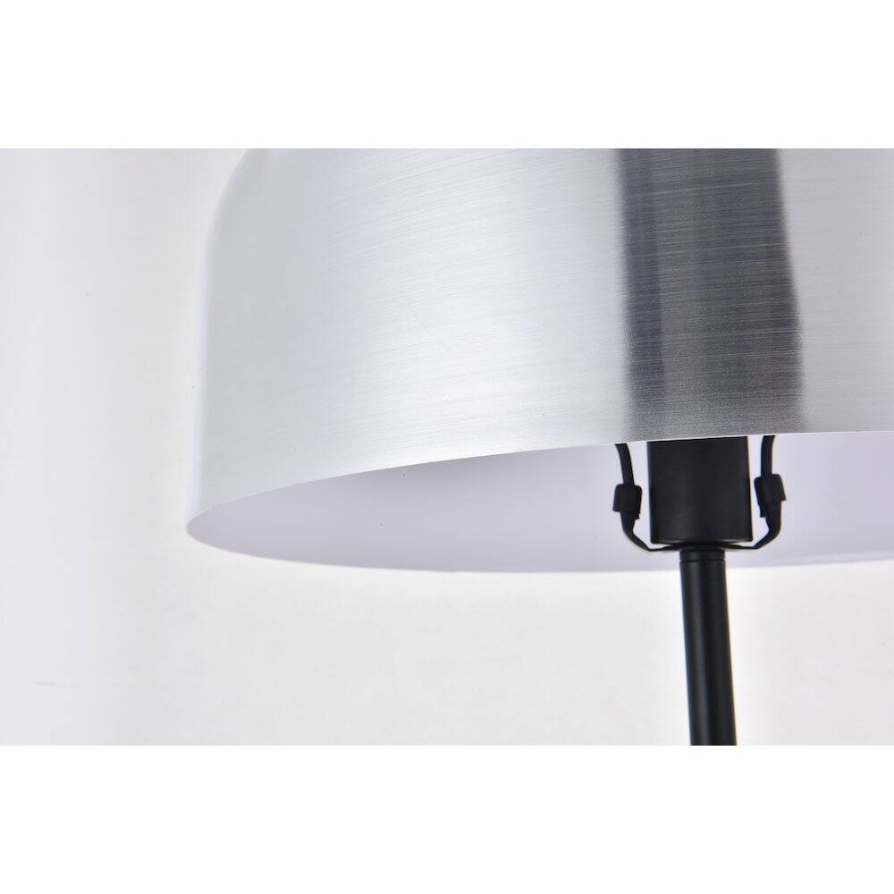Alt View 1. Living District - Exemplar 1 Light Brushed Nickel Floor Lamp - Brushed Nickel And Black And White.