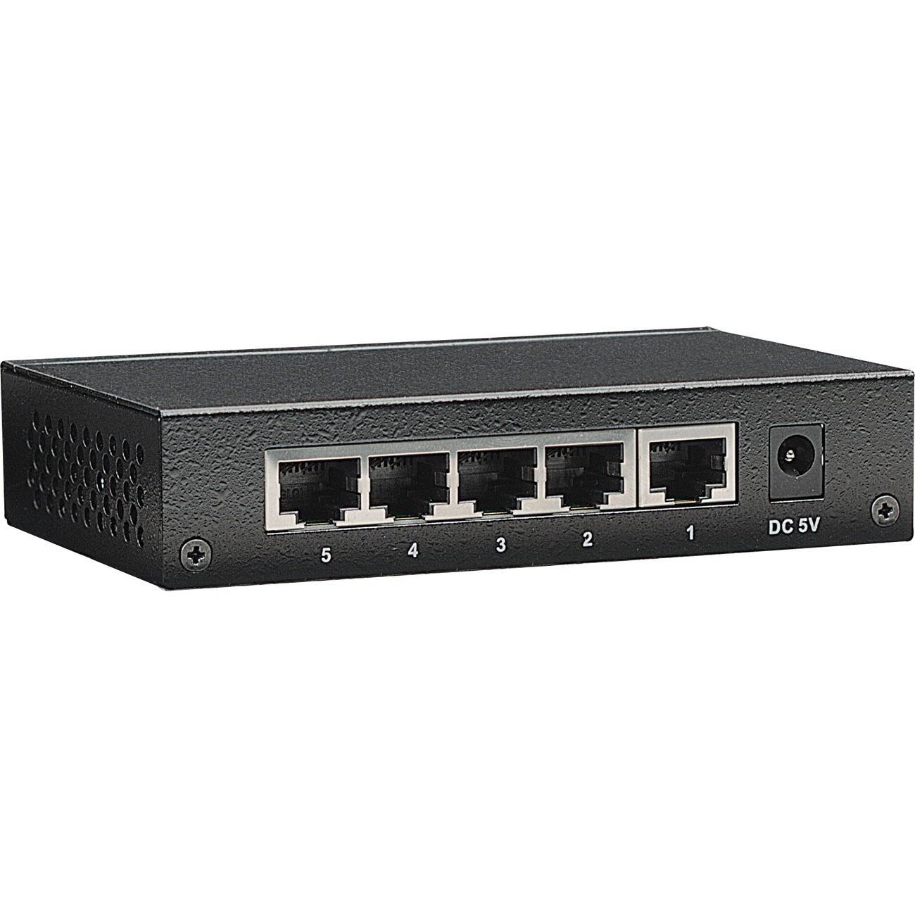 Alt View 5. Intellinet - Intellinet 5-Port Fast Ethernet Office Switch - 5 Ports - Fast Ethernet - 10/100Base-TX - 2 Layer Supported - Twisted - Black.