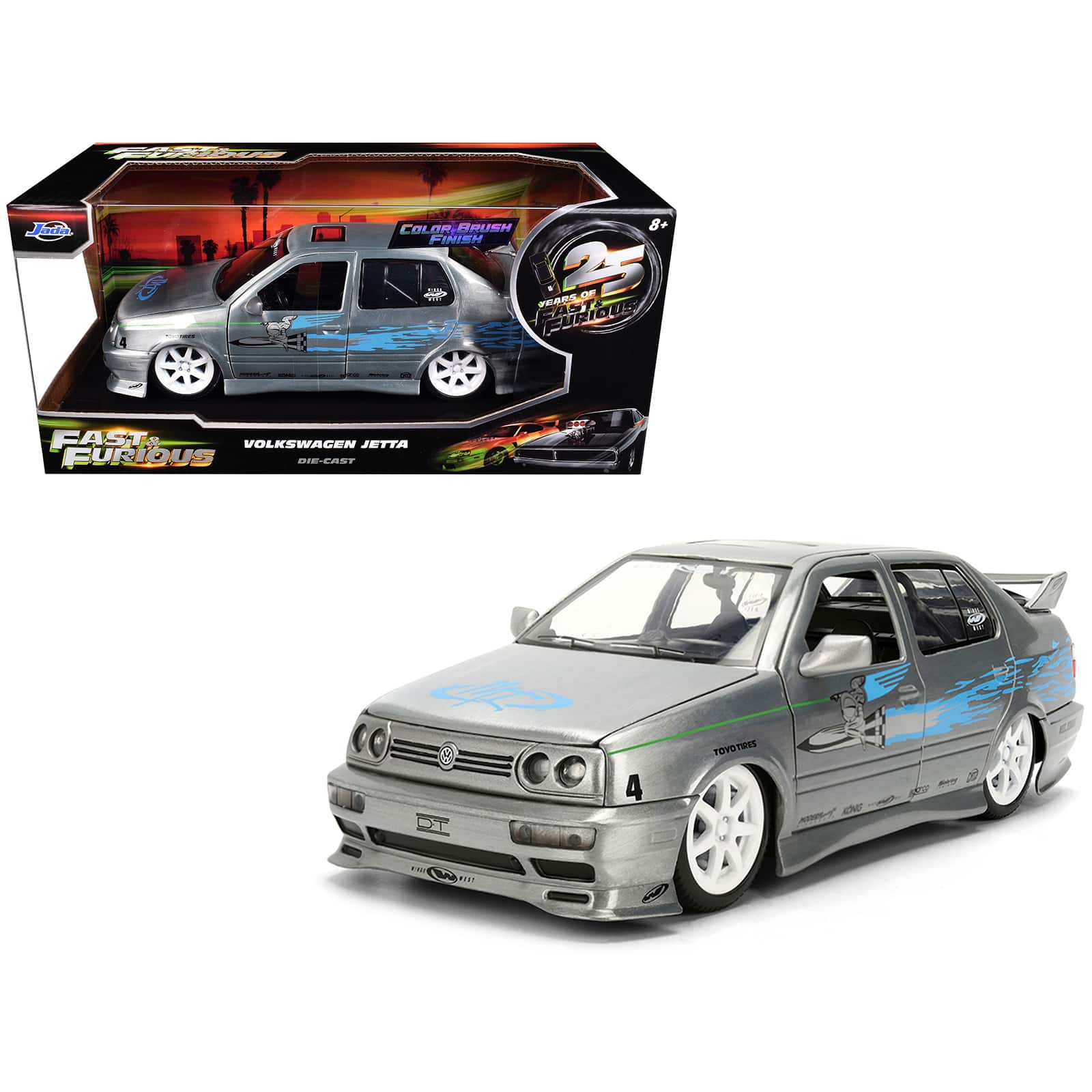"Volkswagen Jetta Raw Metal Color Brush Finish ""25 Years of Fast & Furious"" 1/24 Diecast Model Car by Jada" price history on PriceWatchPro