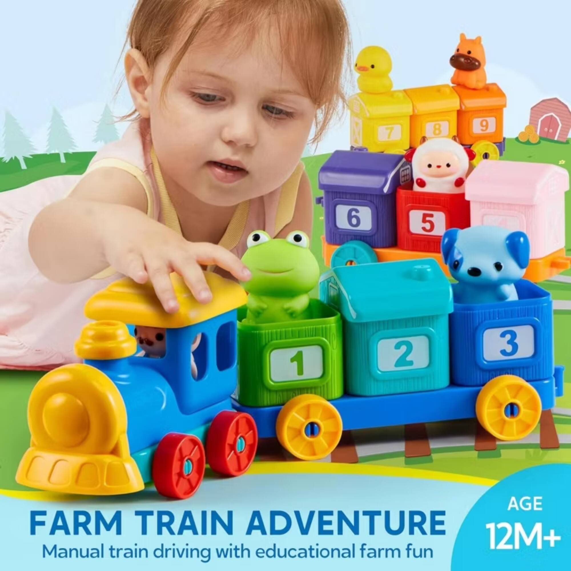 FARM TRAIN ADVENTURE  
Manual train driving with educational farm fun  
AGE 12M+