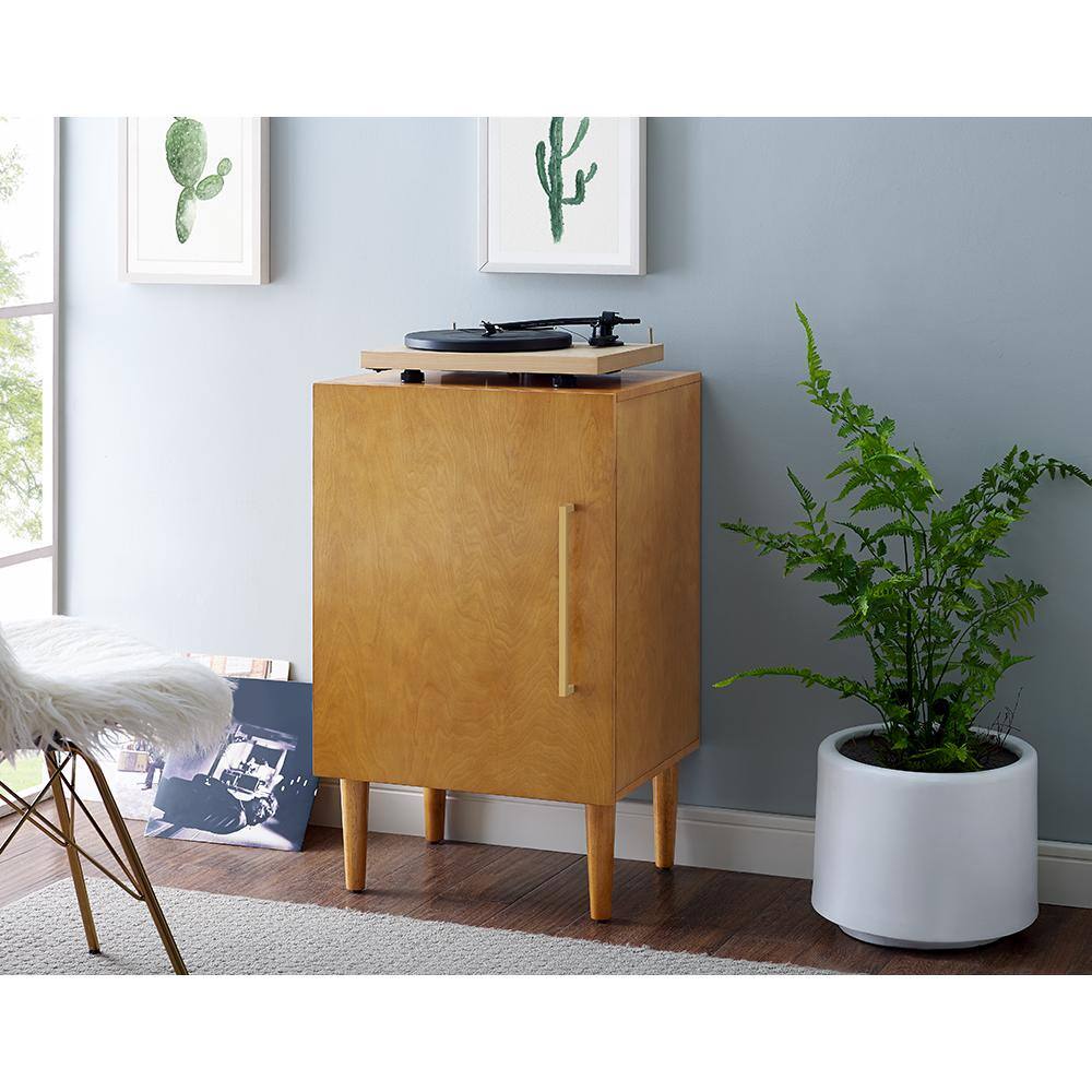 Alt View 4. Crosley Furniture - Everett Medium Record Player Cabinet With Vinyl Storage - Black.
