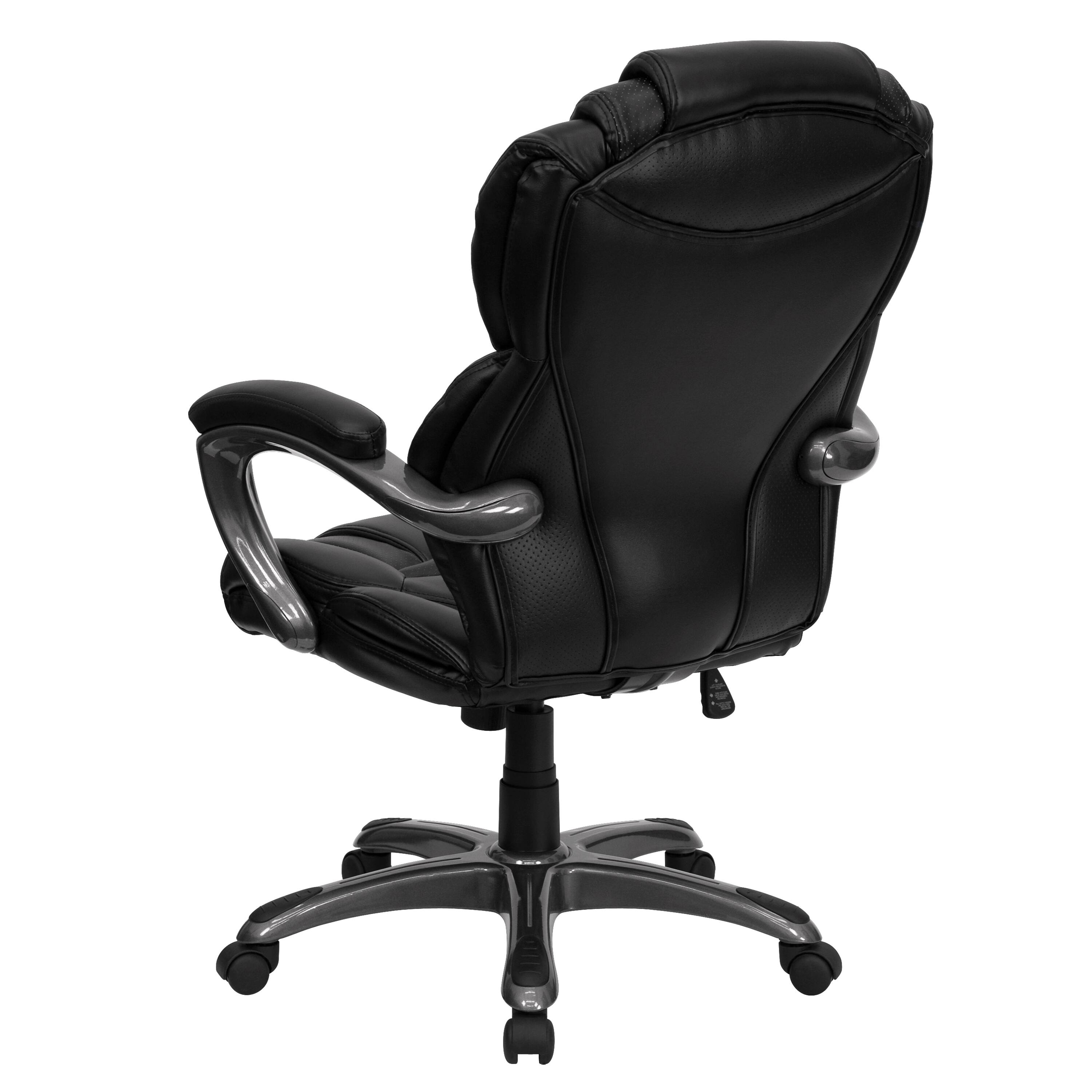 Alt View 5. Emma + Oliver - High Back Executive Swivel Ergonomic Office Chair with Accent Layered Seat/Back - Black.