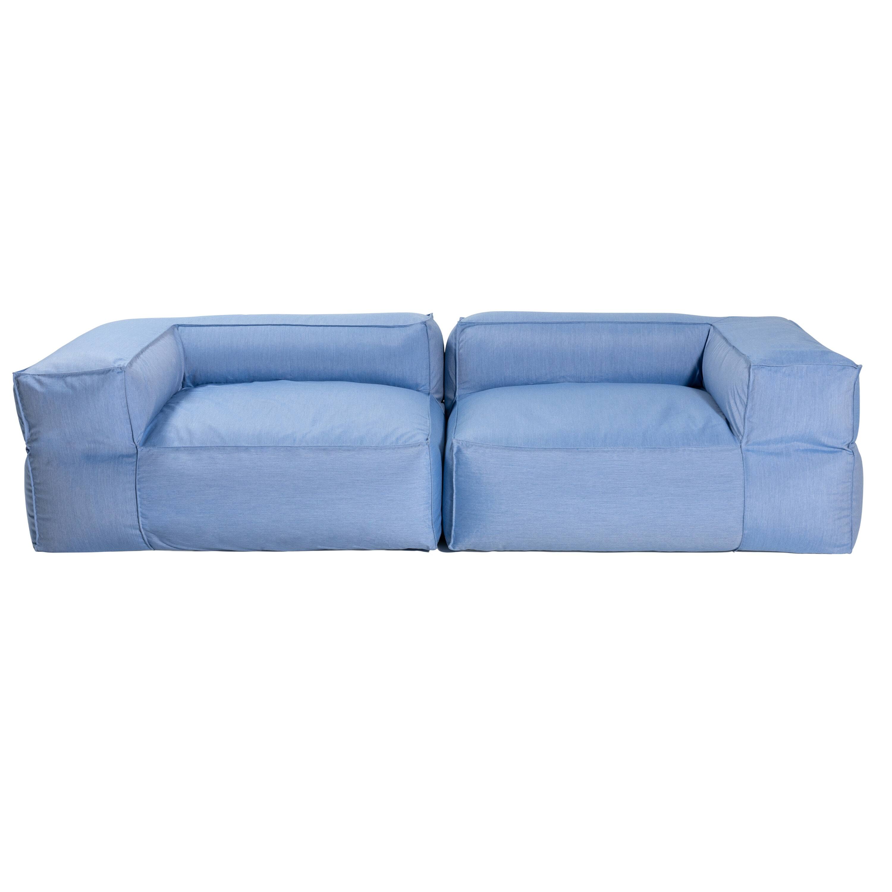 Back. Jaxx - Baya Outdoor Modular Loveseat - Luxurious Soft Seating for Poolside or Hospitality, Ocean Blue - Ocean Blue.