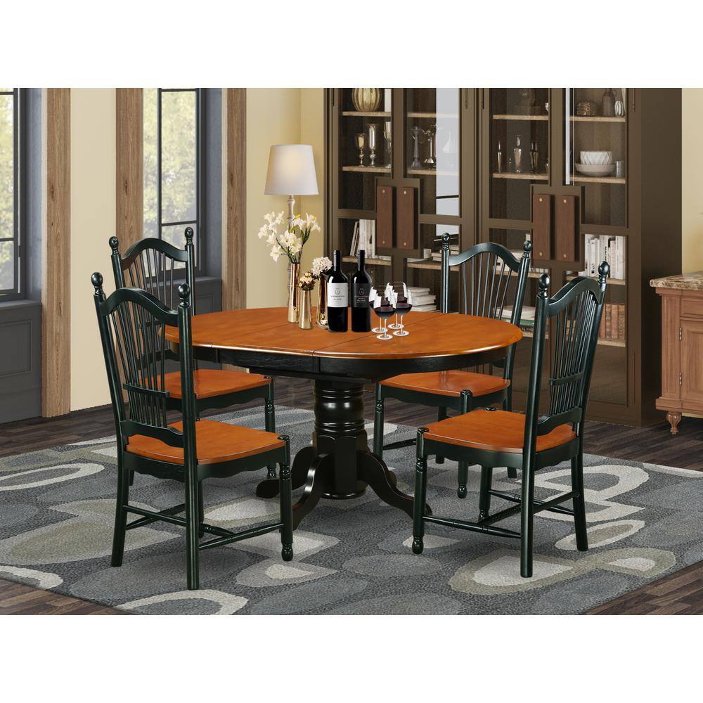 Back. East West Furniture - Dining Room Set Black & Cherry - Black/Cherry.