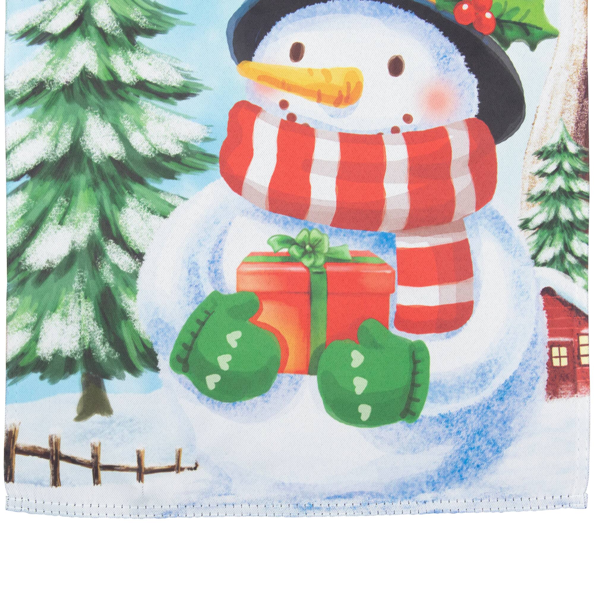 Alt View 3. Northlight - Merry Christmas and Snowman Outdoor Garden Flag 12.5" x 18" - White.